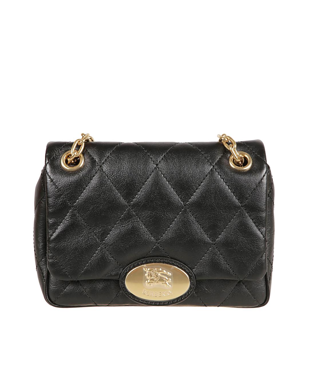 BURBERRY Черная кожаная сумка через плечо, фото 1