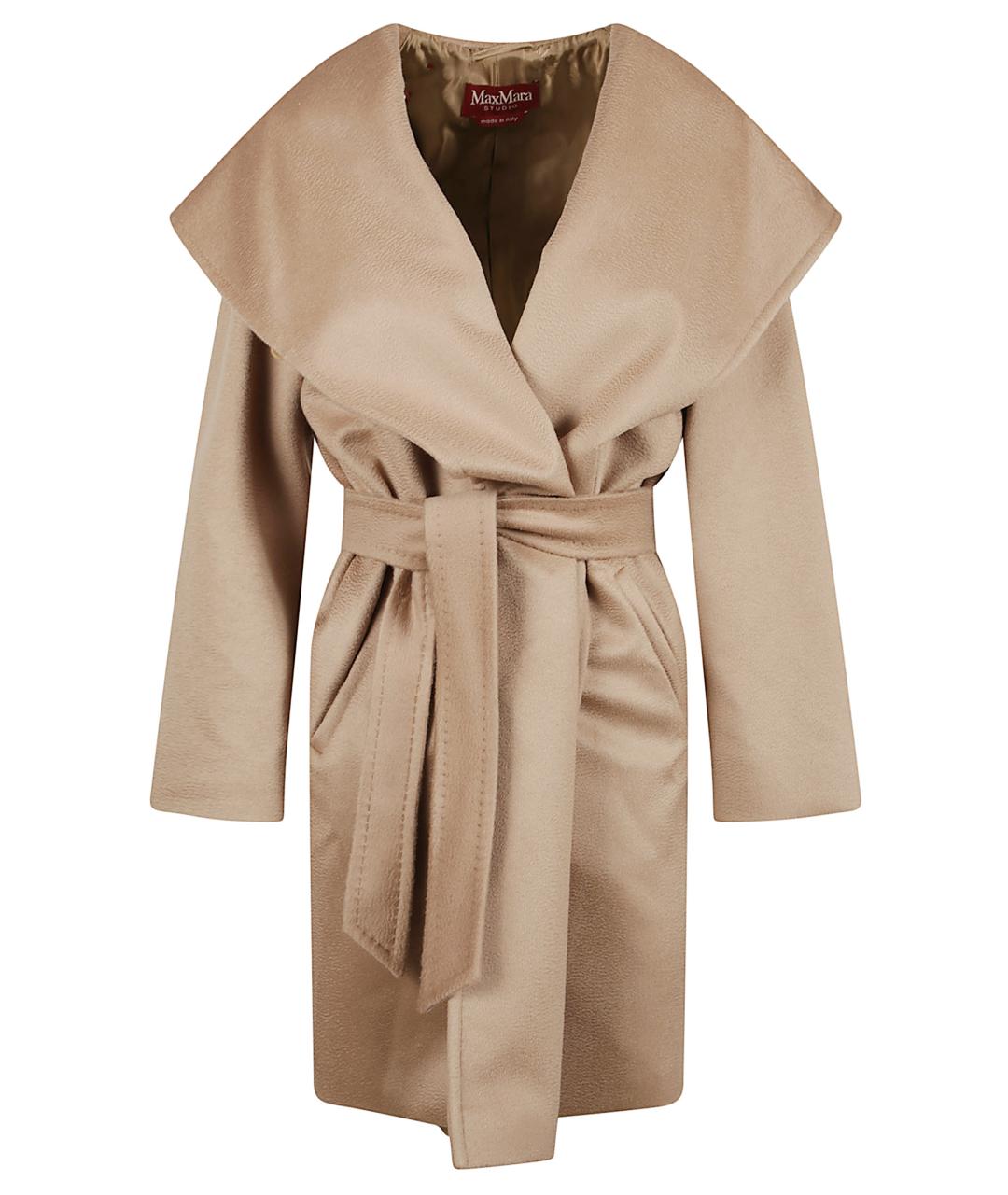 MAX MARA STUDIO Бежевое шерстяное пальто, фото 1