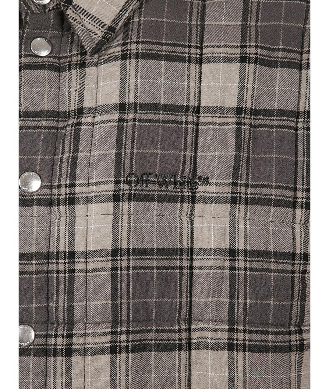 OFF-WHITE Серая хлопковая кэжуал рубашка, фото 2