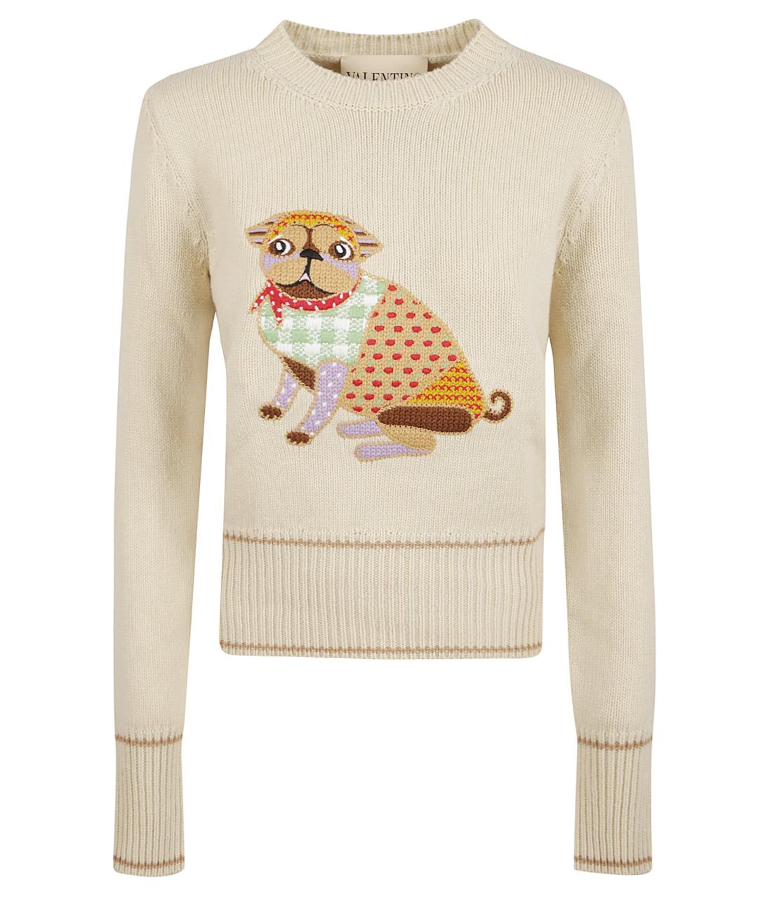 VALENTINO Бежевый шерстяной джемпер / свитер, фото 1