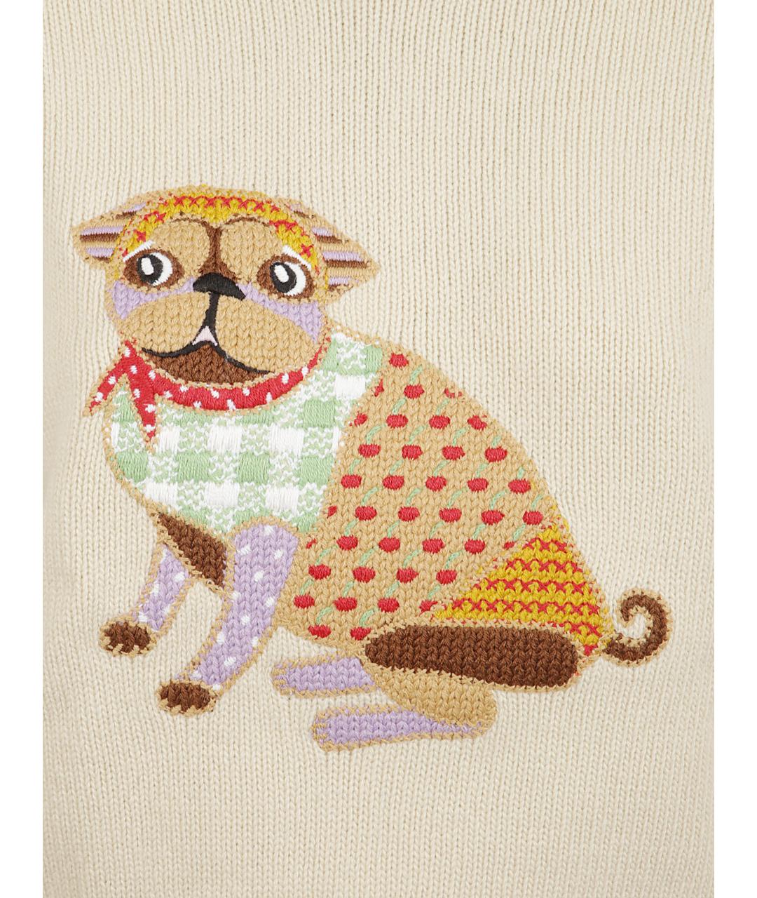 VALENTINO Бежевый шерстяной джемпер / свитер, фото 2