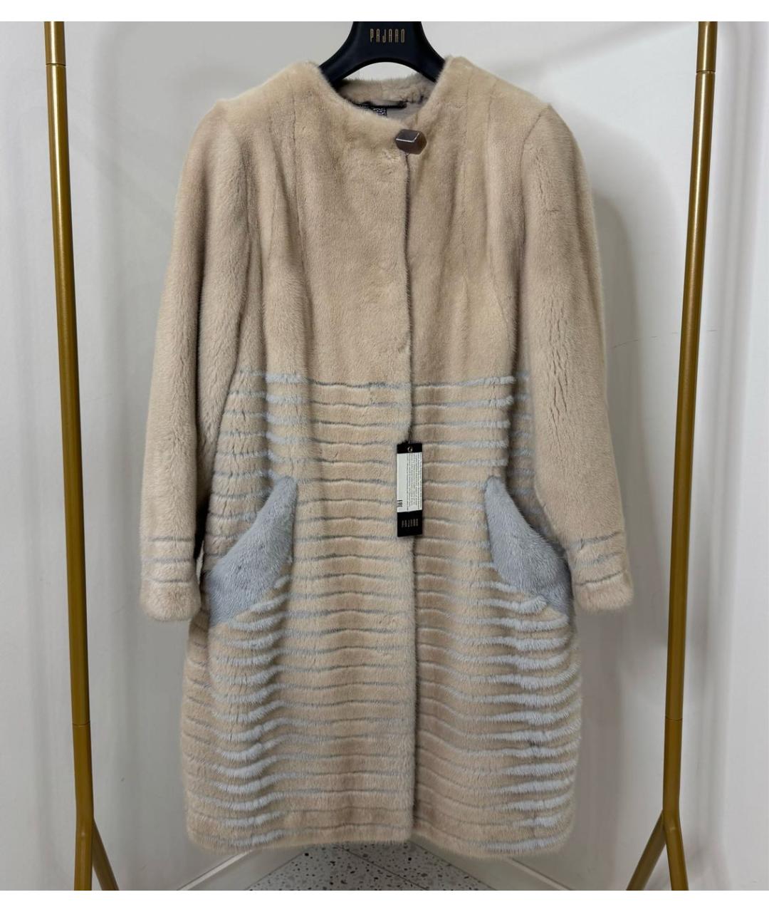 VINICIO PAJARO Бежевая меховая шуба, фото 8