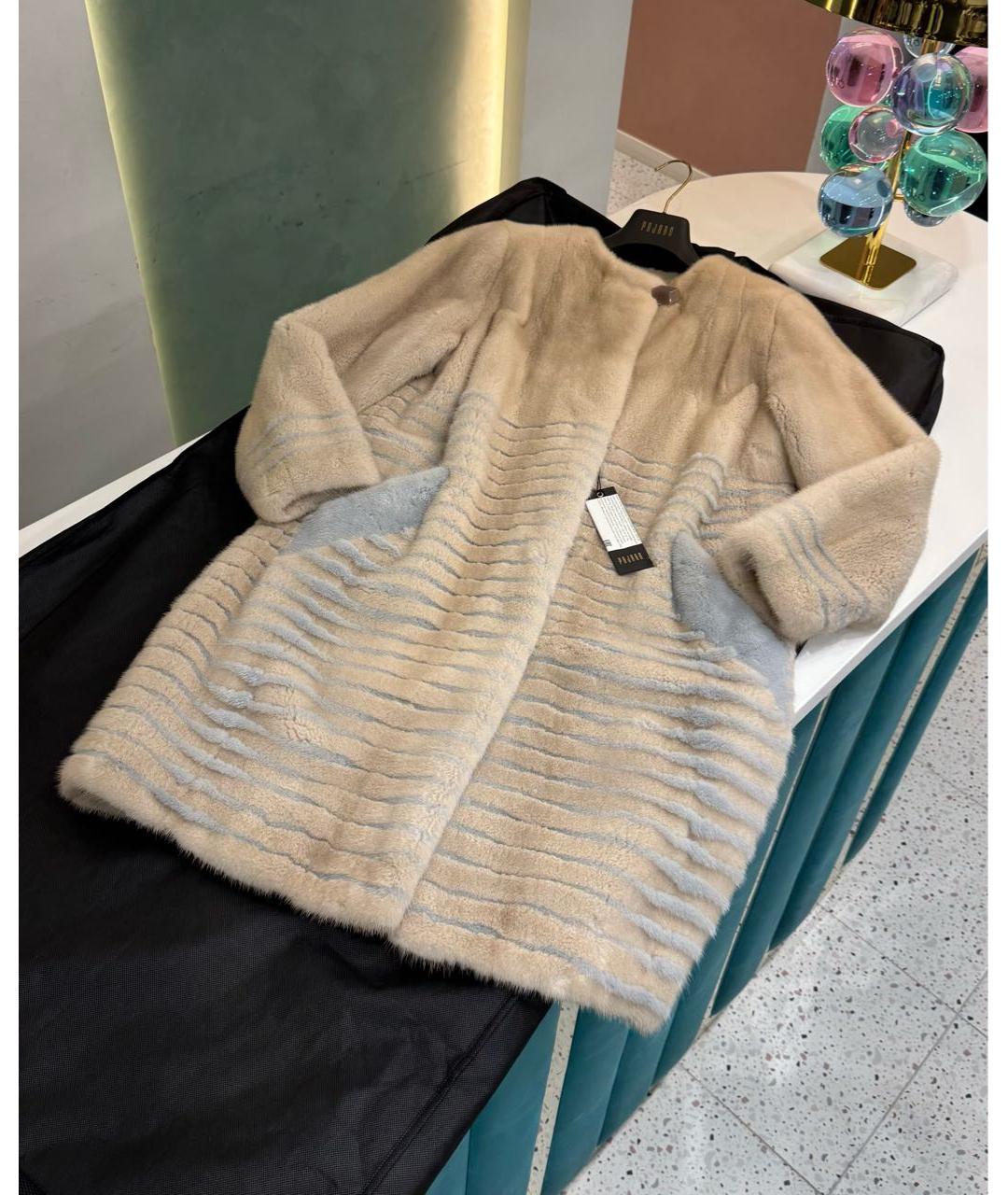 VINICIO PAJARO Бежевая меховая шуба, фото 7