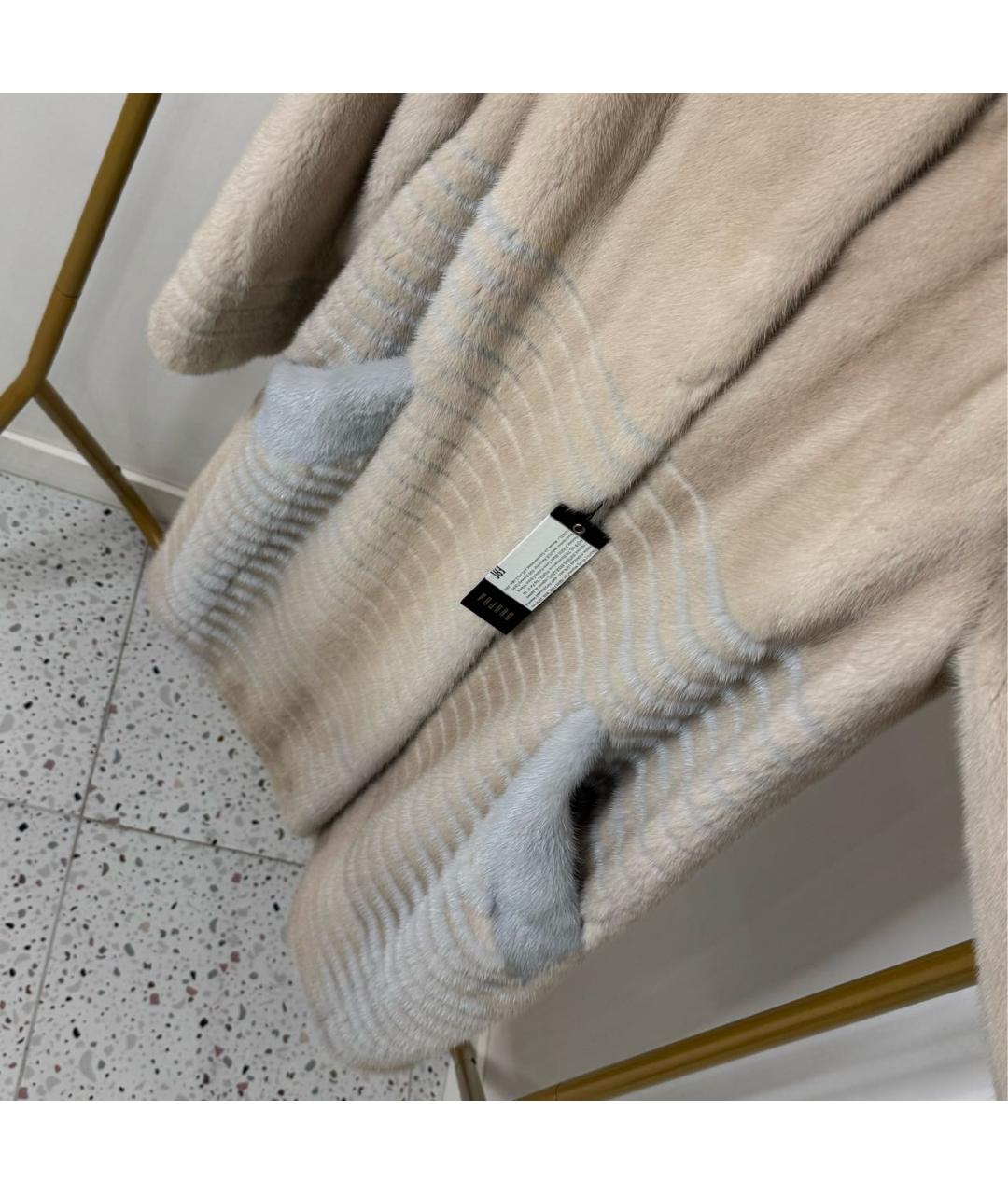 VINICIO PAJARO Бежевая меховая шуба, фото 3
