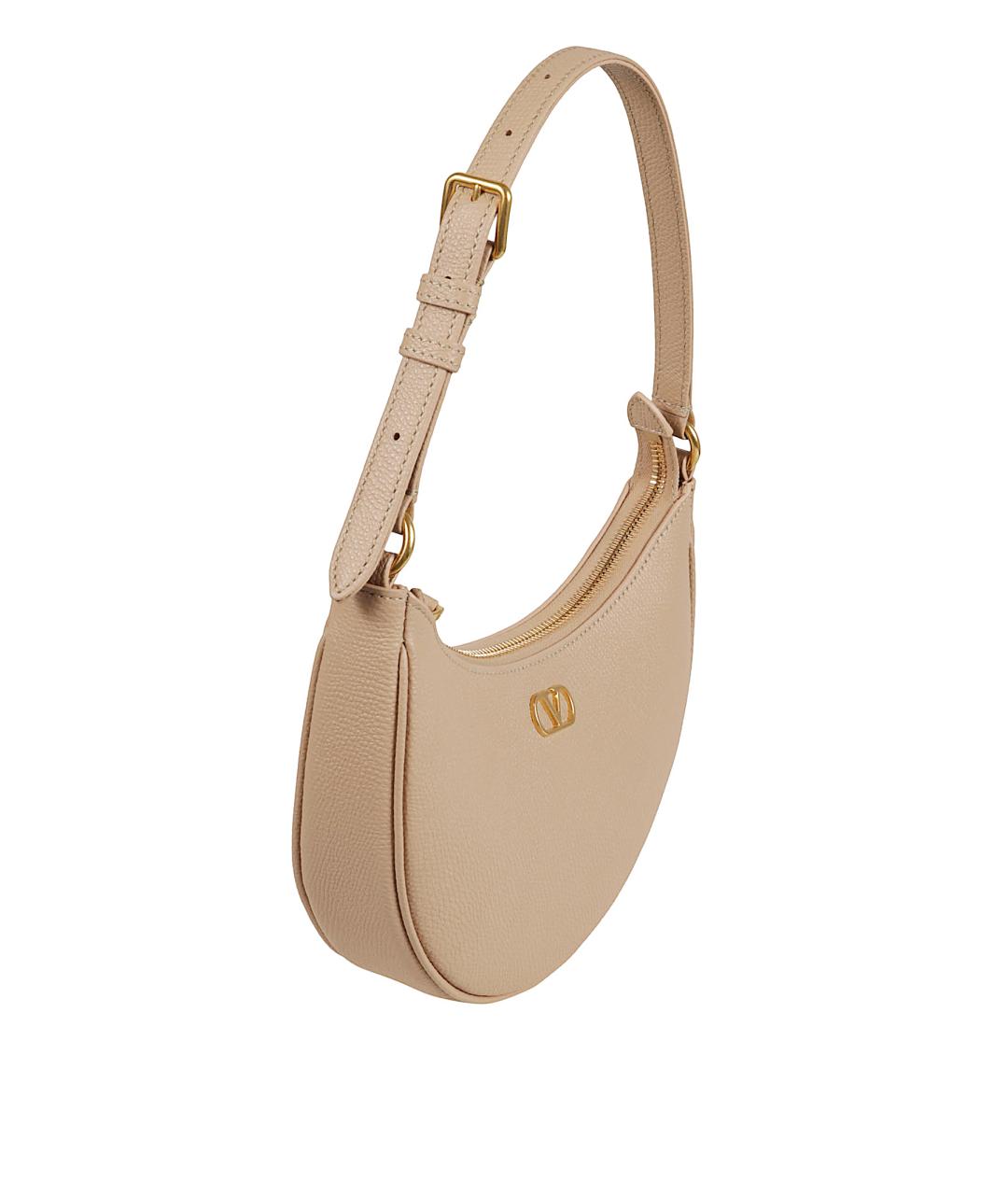 VALENTINO Бежевая кожаная сумка через плечо, фото 3