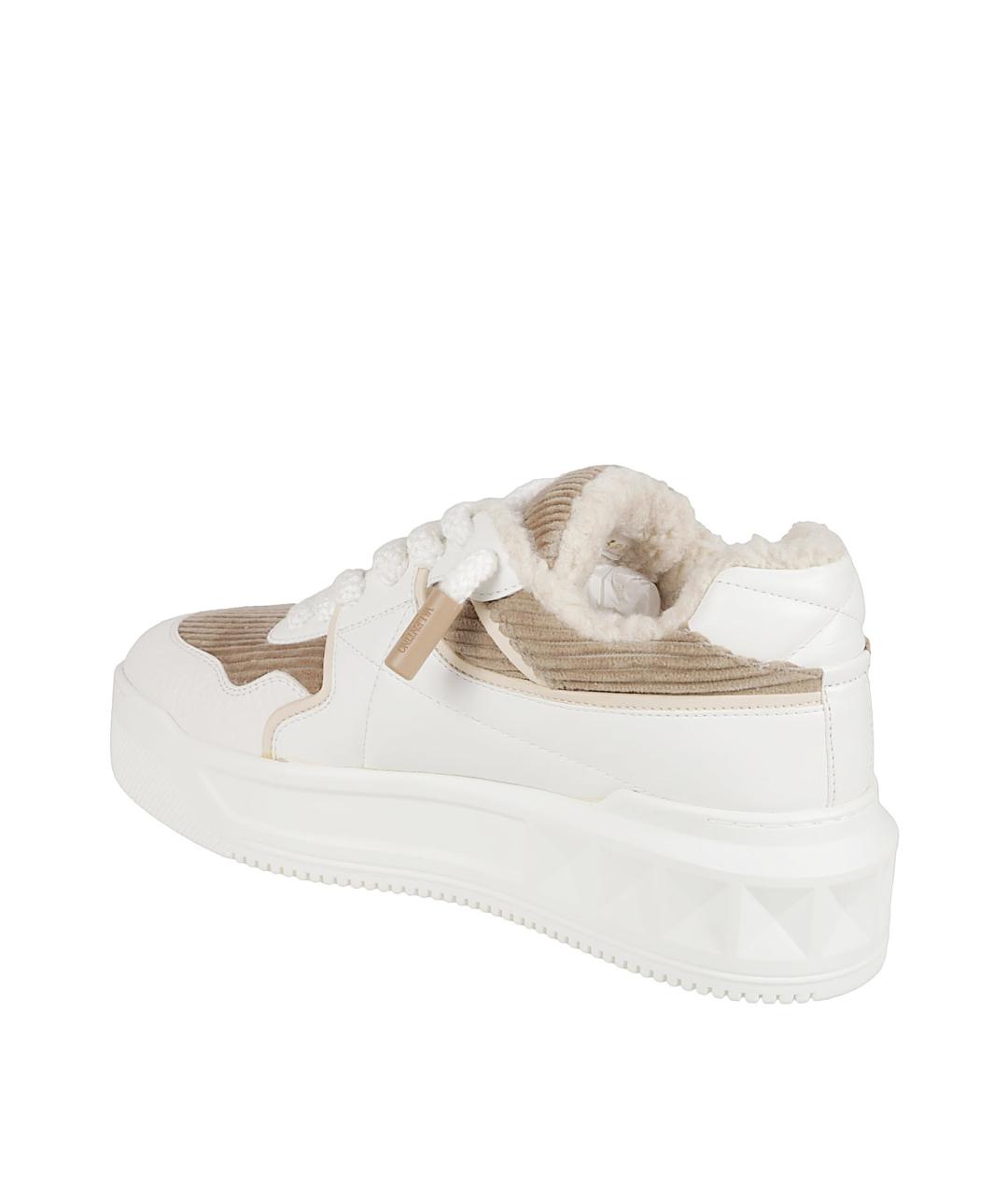 VALENTINO Бежевые кожаные кеды, фото 3