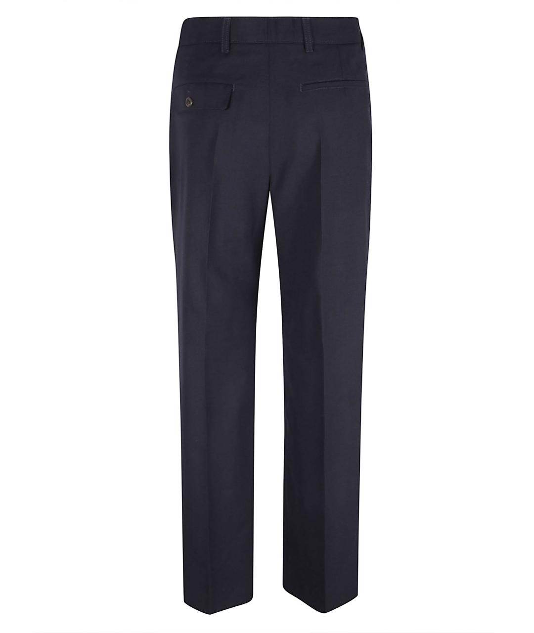 PRADA Темно-синие шерстяные прямые брюки, фото 3