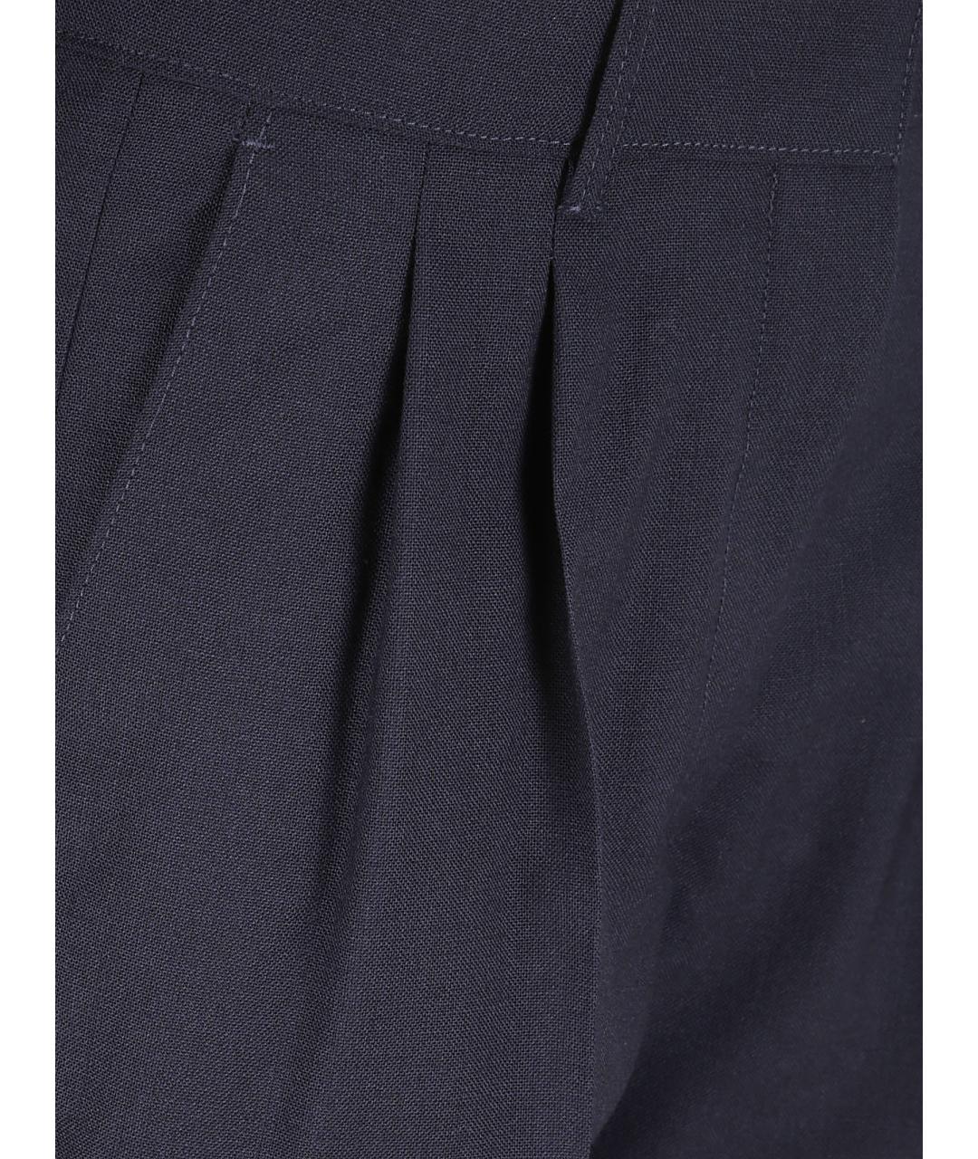 PRADA Темно-синие шерстяные прямые брюки, фото 2