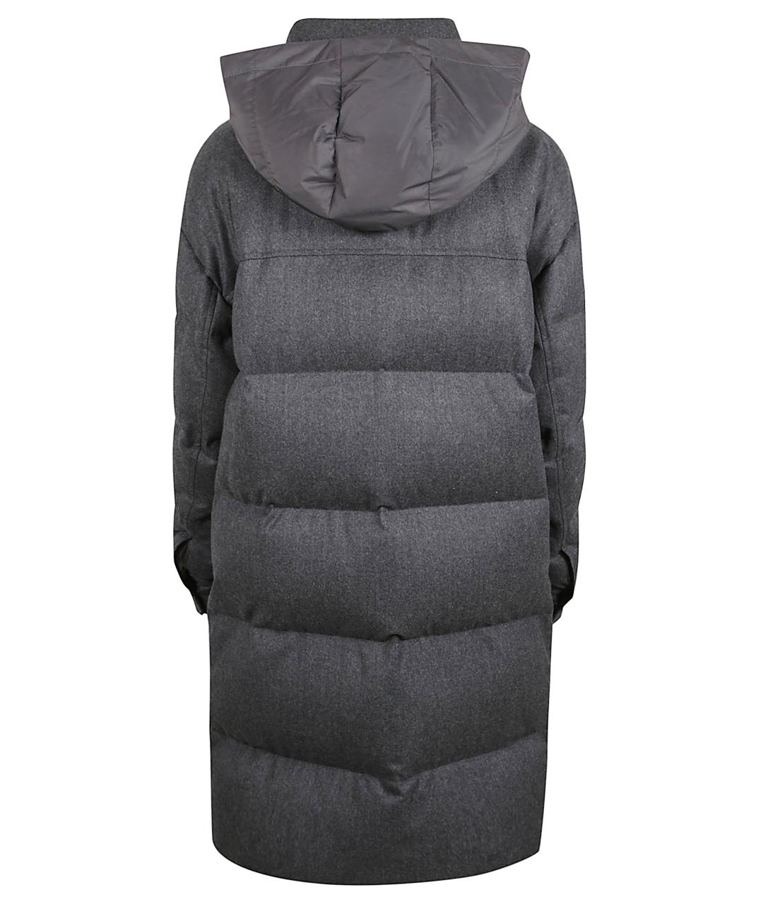 BRUNELLO CUCINELLI Серый шерстяной пуховик, фото 3