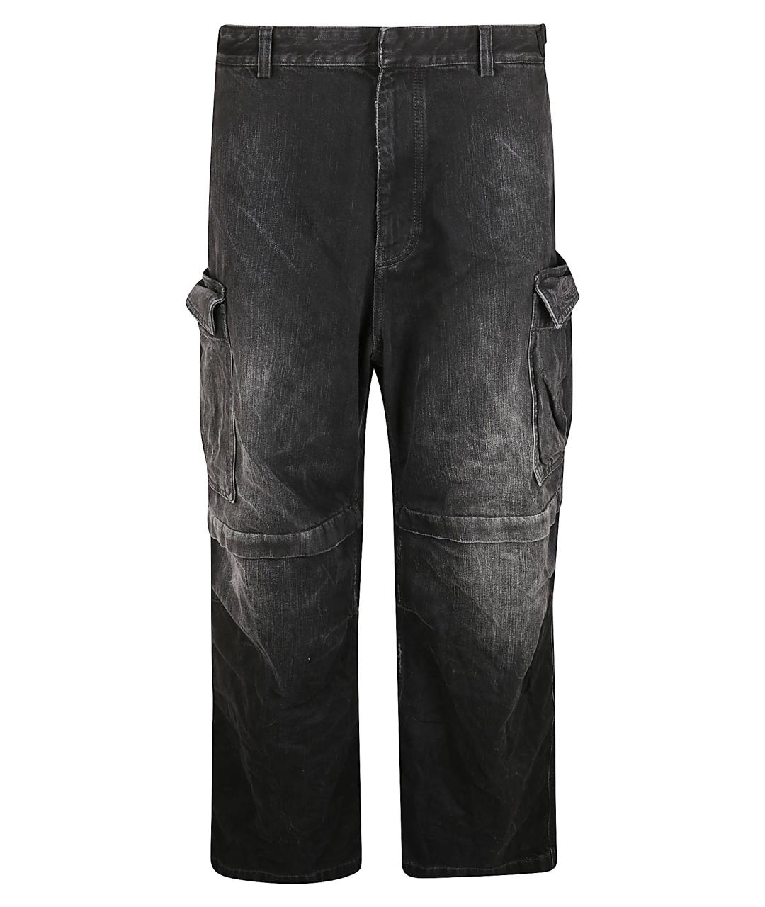 BALENCIAGA Черные хлопковые прямые джинсы, фото 1