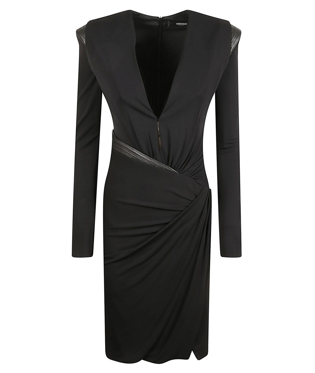VERSACE Черное вискозное вечернее платье, фото 1