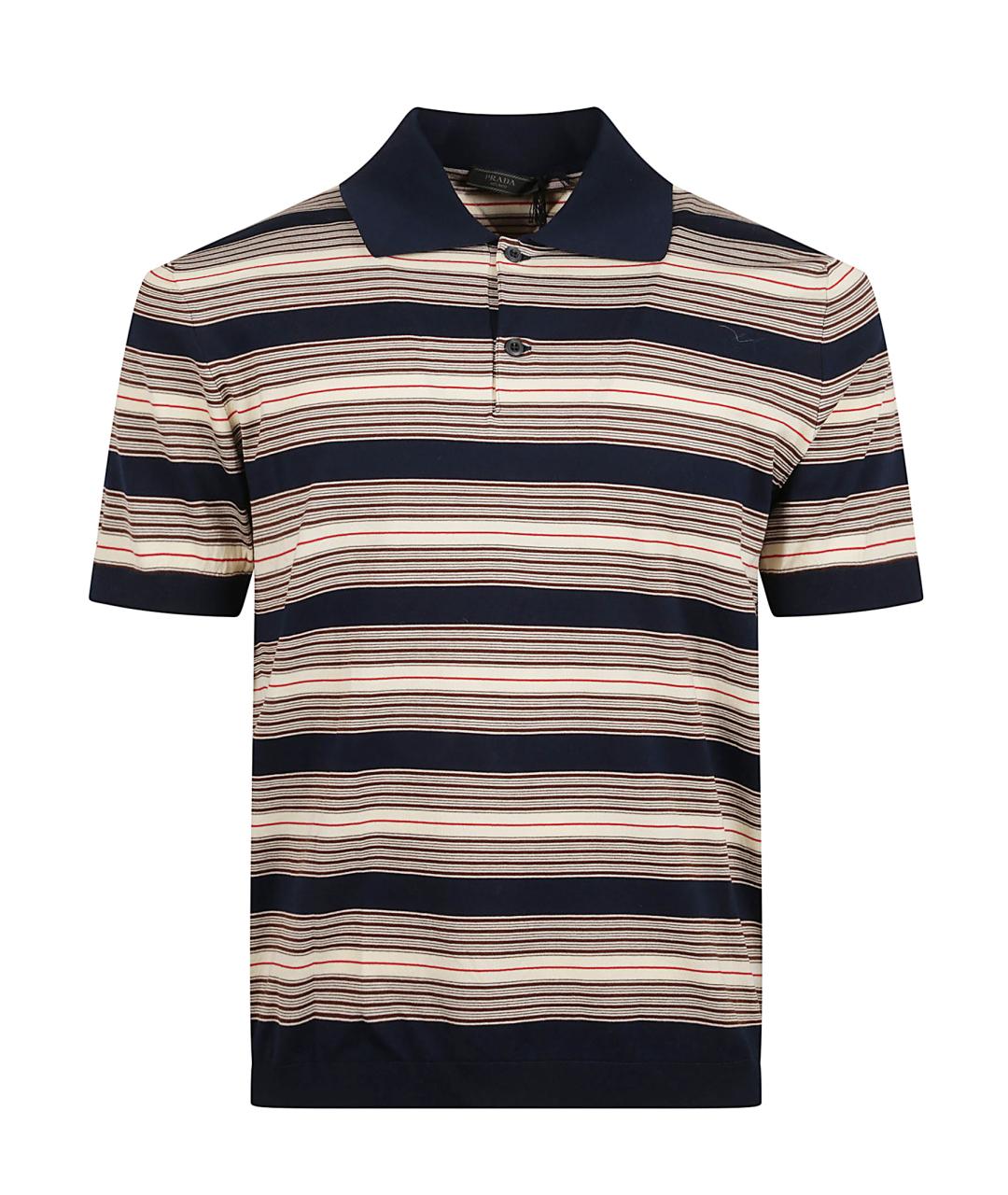 PRADA Мульти хлопковое поло с коротким рукавом, фото 1