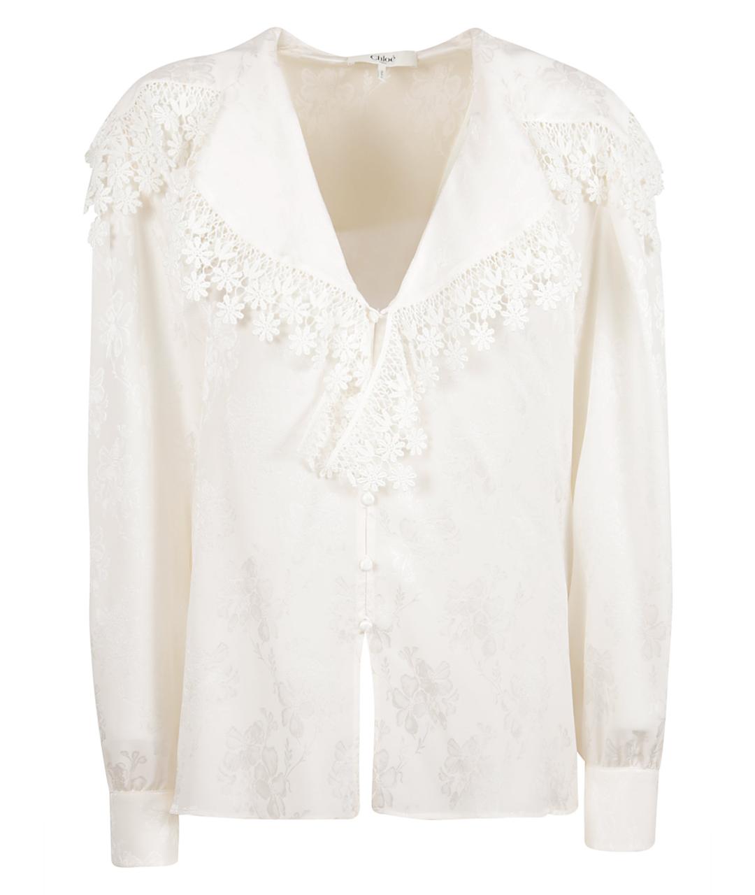CHLOE Белая шелковая блузы, фото 1