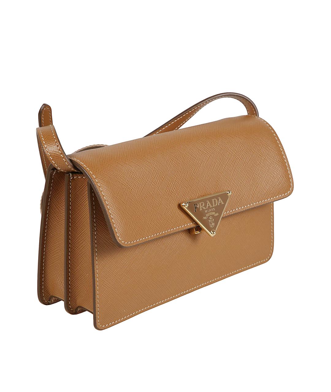 PRADA Бежевая кожаная сумка через плечо, фото 3