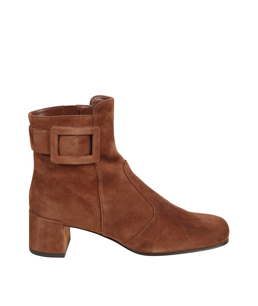 ROGER VIVIER Коричневые замшевые ботильоны, фото 1