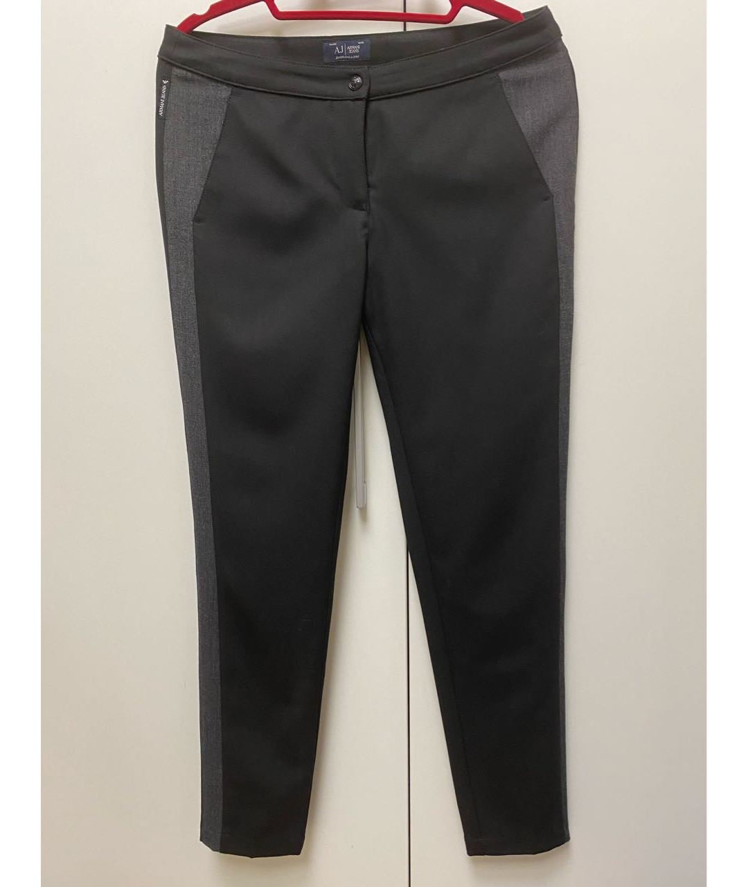 ARMANI JEANS Черные вискозные прямые брюки, фото 5