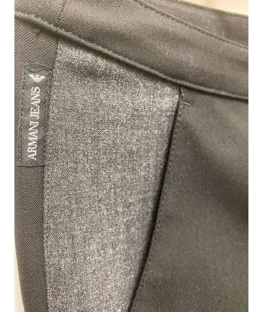 ARMANI JEANS Черные вискозные прямые брюки, фото 2