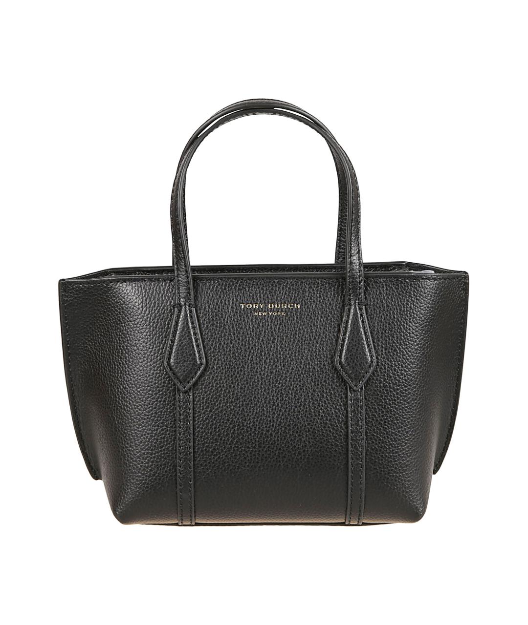 TORY BURCH Черная кожаная сумка тоут, фото 1