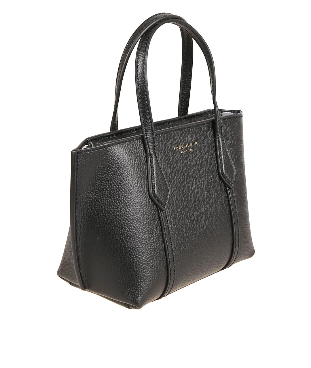 TORY BURCH Черная кожаная сумка тоут, фото 3