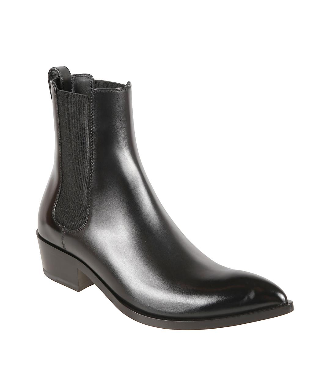 TOM FORD Черные кожаные высокие ботинки, фото 2