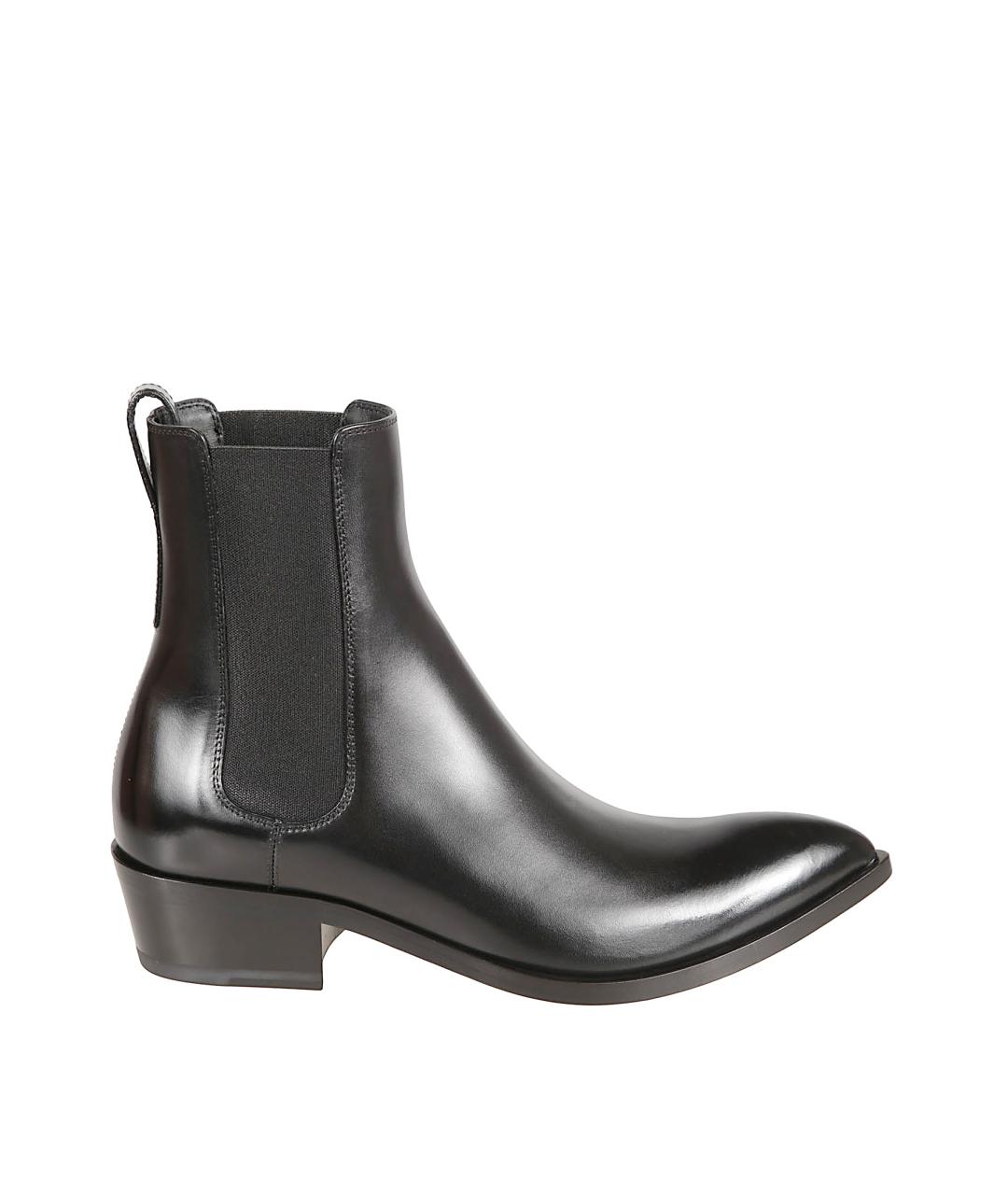 TOM FORD Черные кожаные высокие ботинки, фото 1