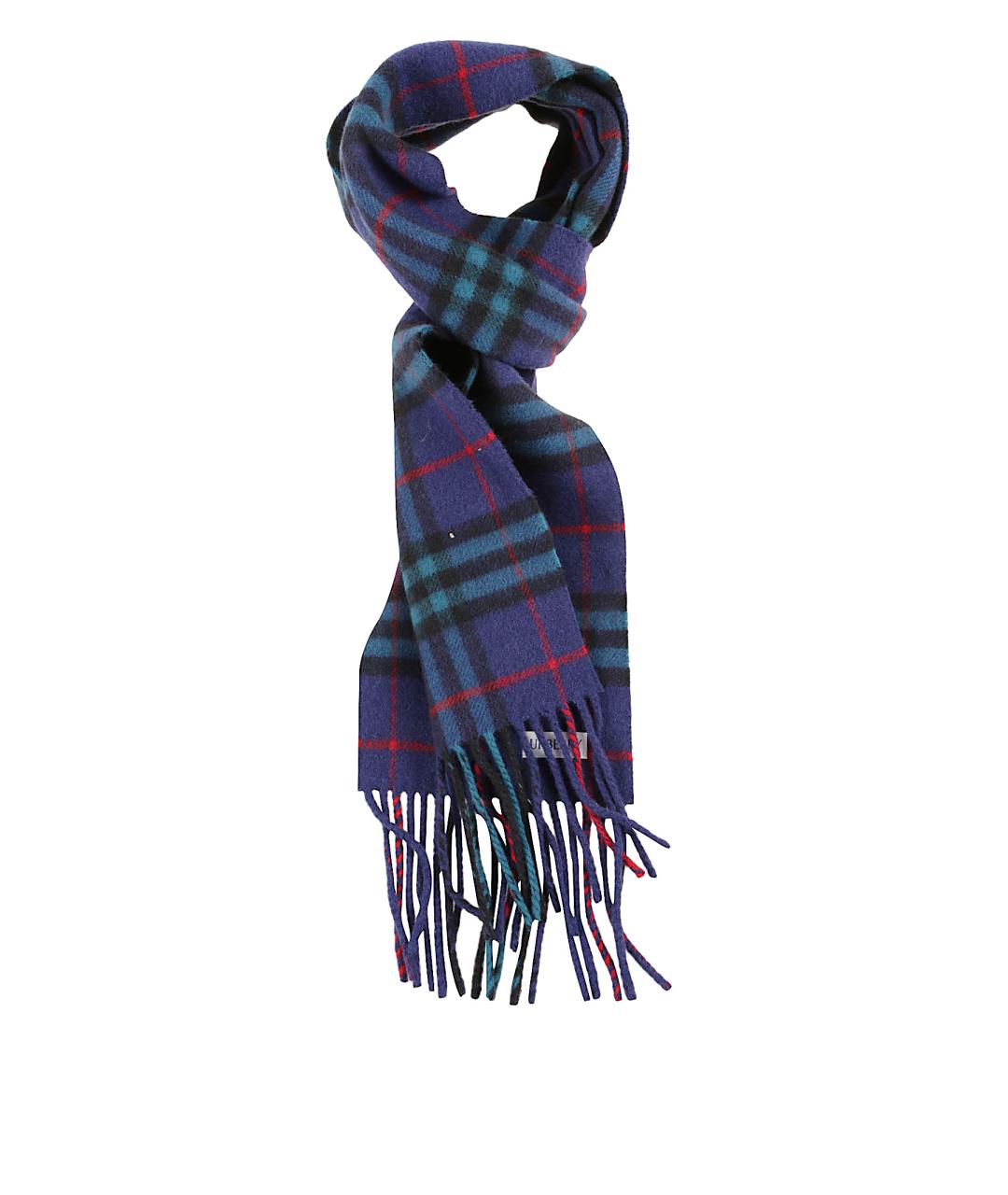 BURBERRY Синий кашемировый шарф, фото 1