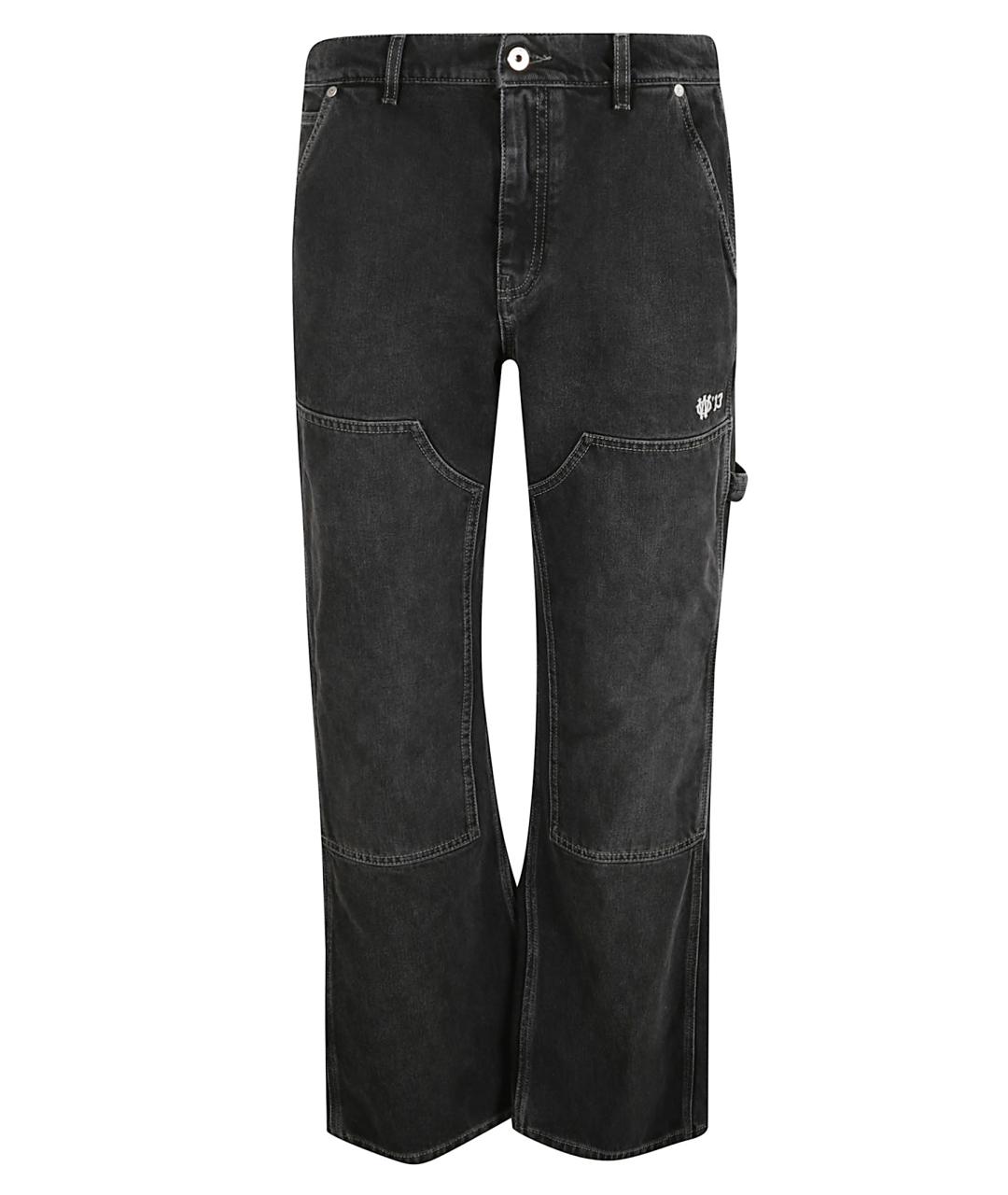 OFF-WHITE Черные хлопковые прямые джинсы, фото 1