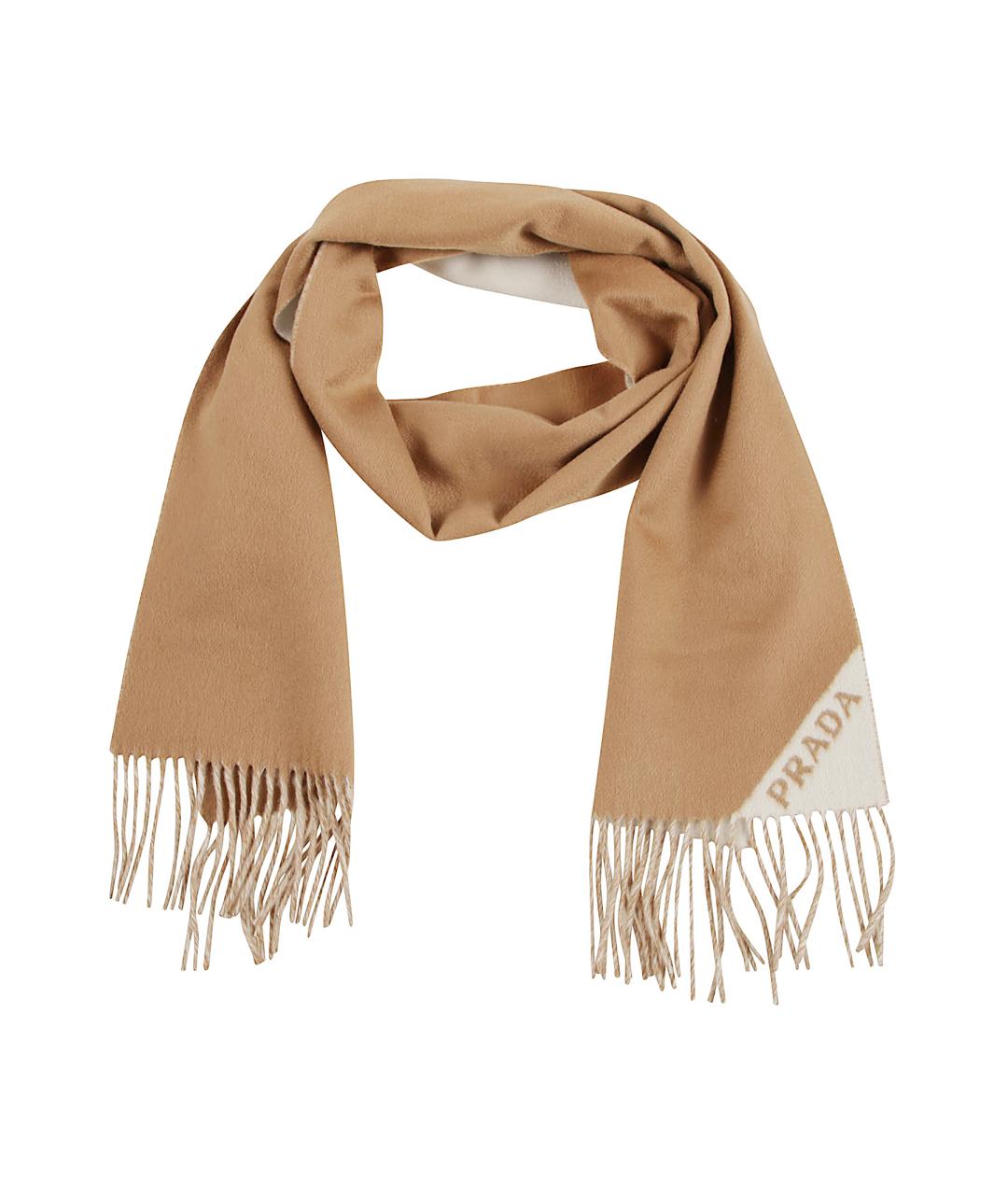 PRADA Бежевый кашемировый шарф, фото 1