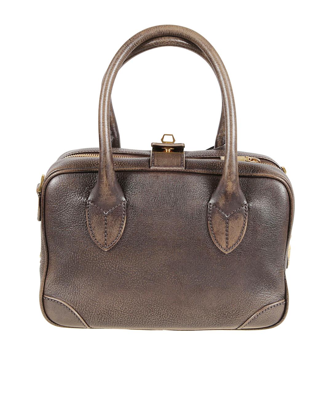 GOLDEN GOOSE DELUXE BRAND Коричневая кожаная сумка тоут, фото 2