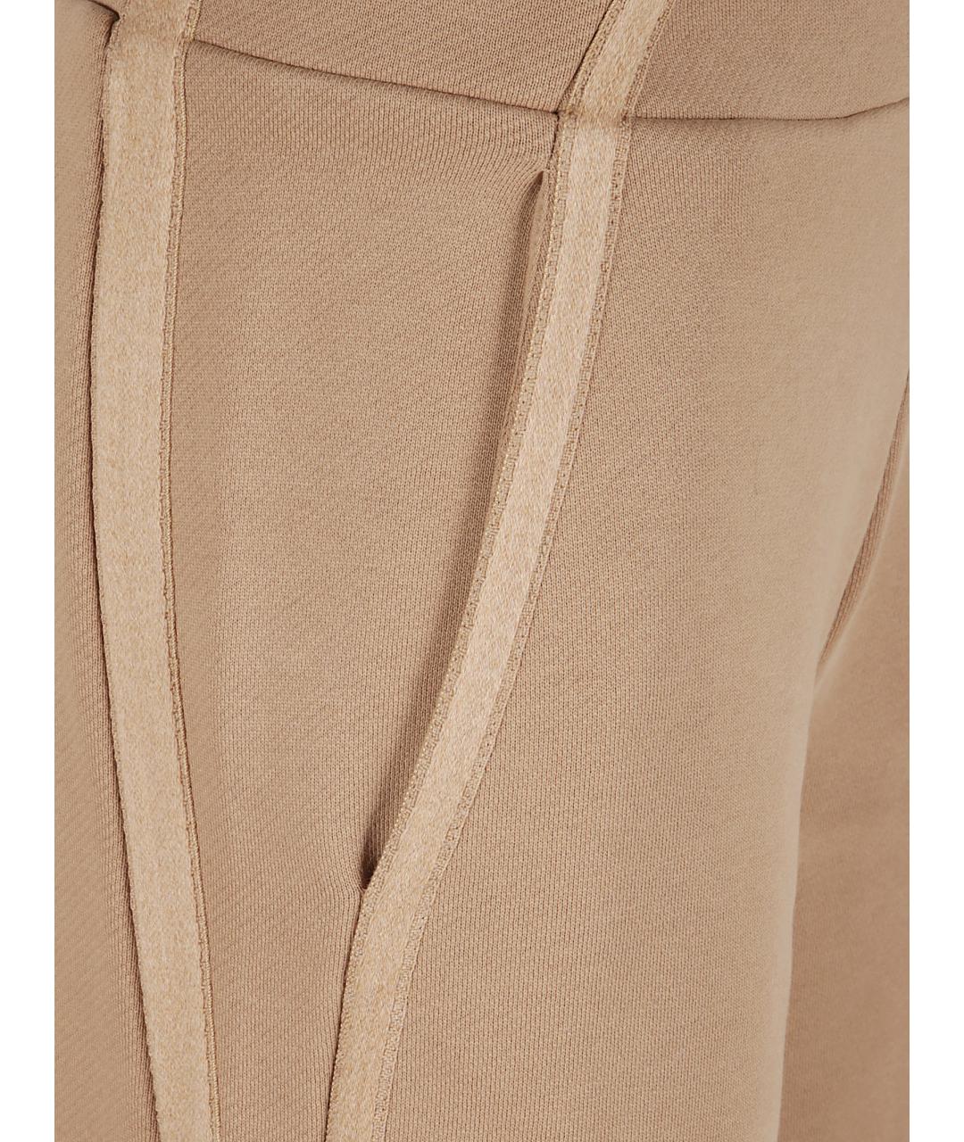 MAX MARA Коричневые хлопковые прямые брюки, фото 3