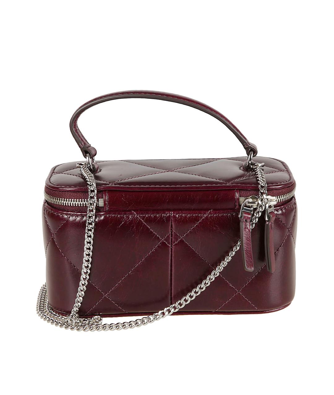 TORY BURCH Бордовая кожаная сумка с короткими ручками, фото 2