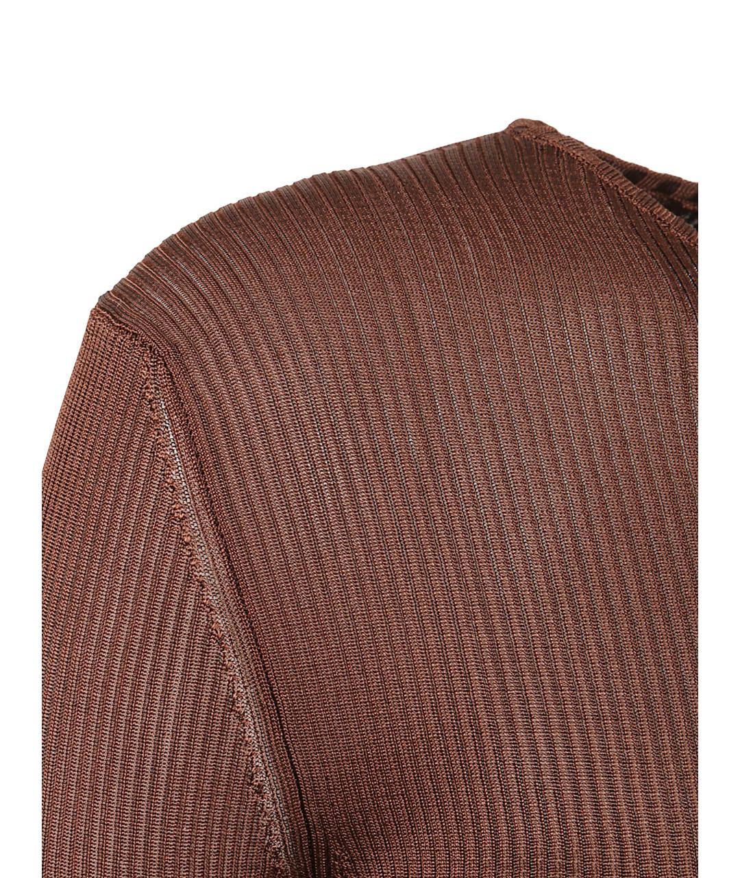 MIU MIU Коричневый шелковый джемпер / свитер, фото 2