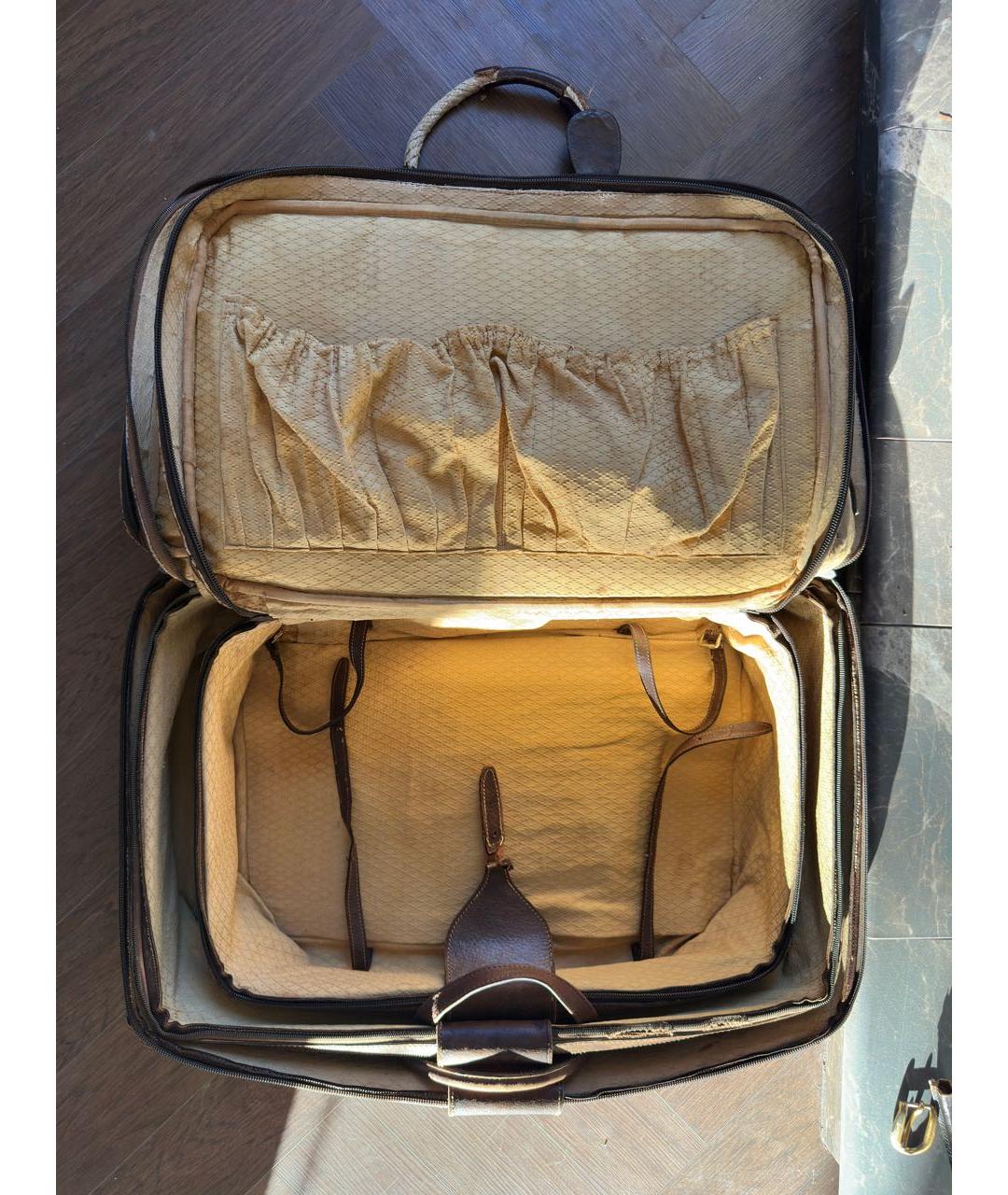 GUCCI Коричневый кожаный чемодан, фото 6