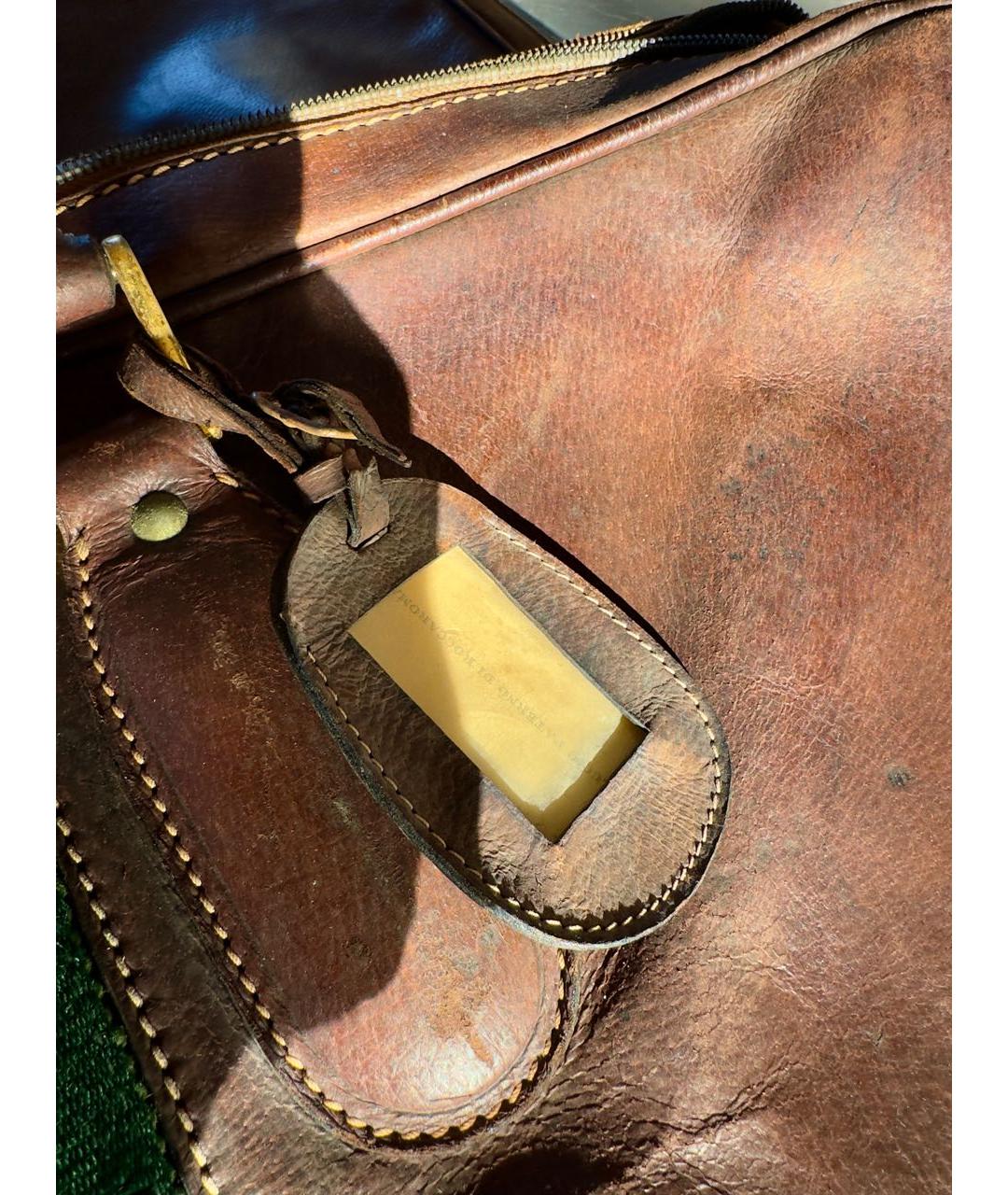 GUCCI Коричневый кожаный чемодан, фото 3