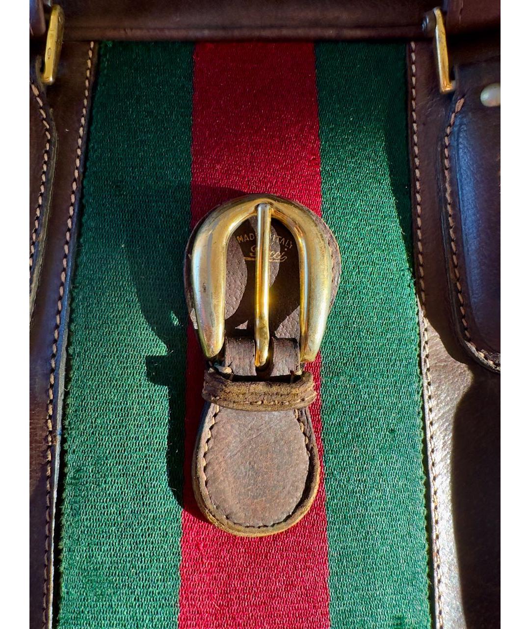 GUCCI Коричневый кожаный чемодан, фото 2