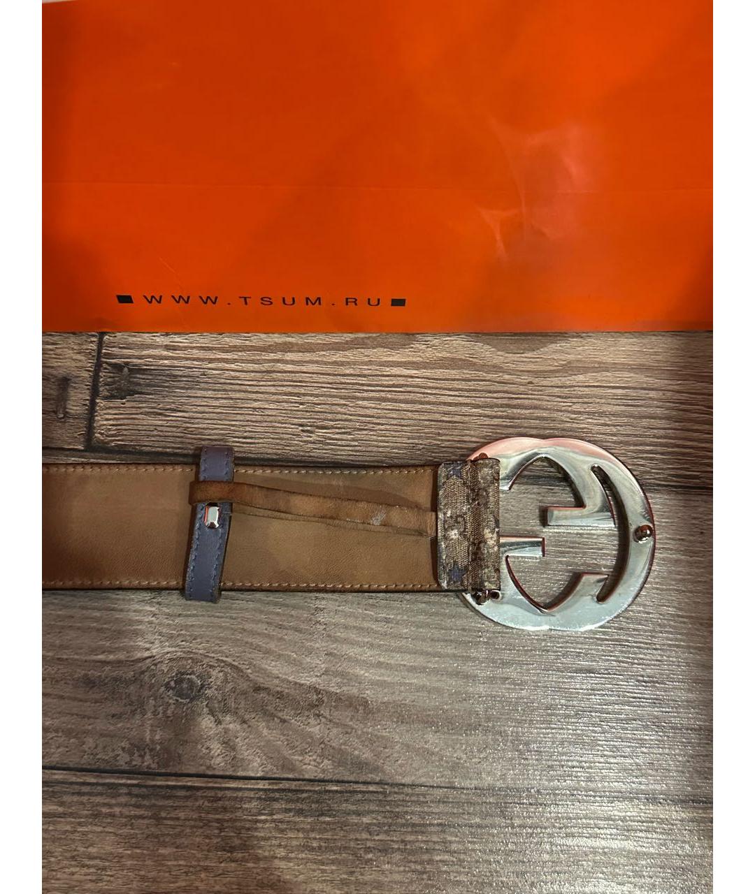 GUCCI Бежевый кожаный ремень, фото 4
