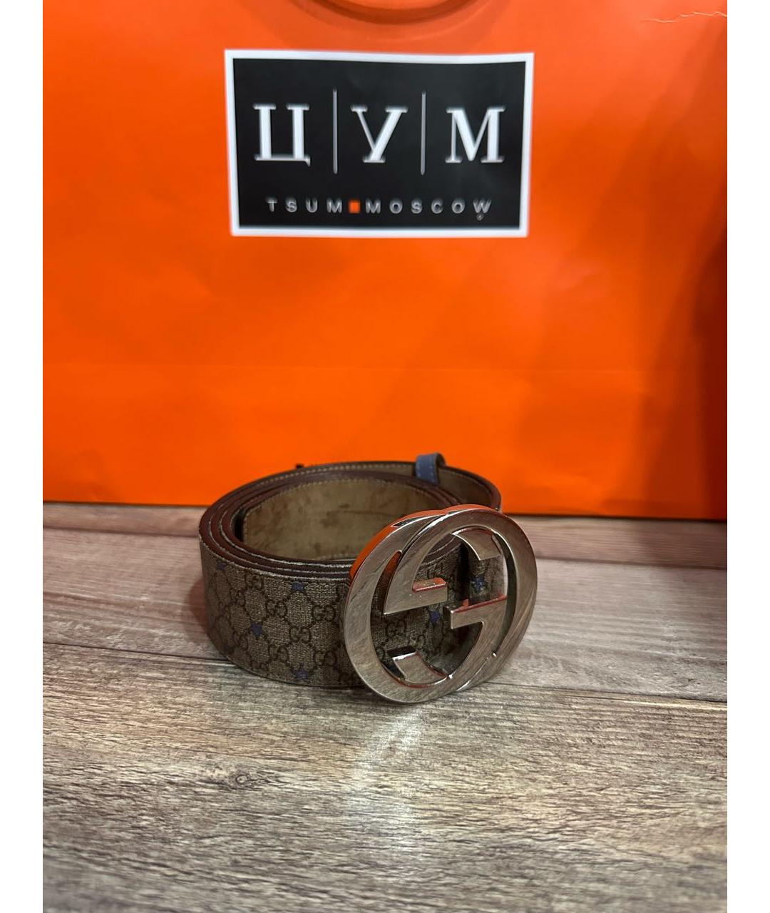 GUCCI Бежевый кожаный ремень, фото 6