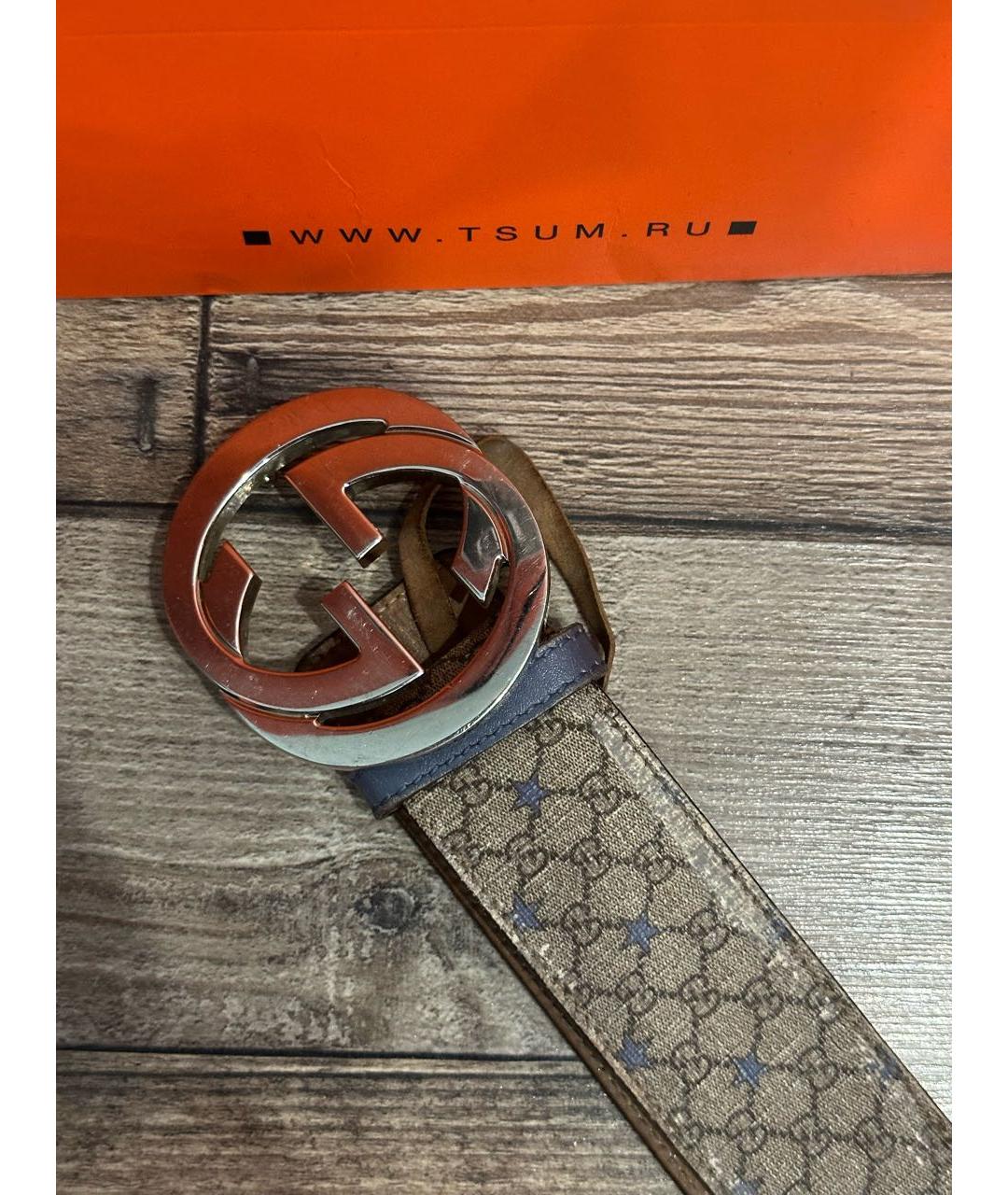 GUCCI Бежевый кожаный ремень, фото 3