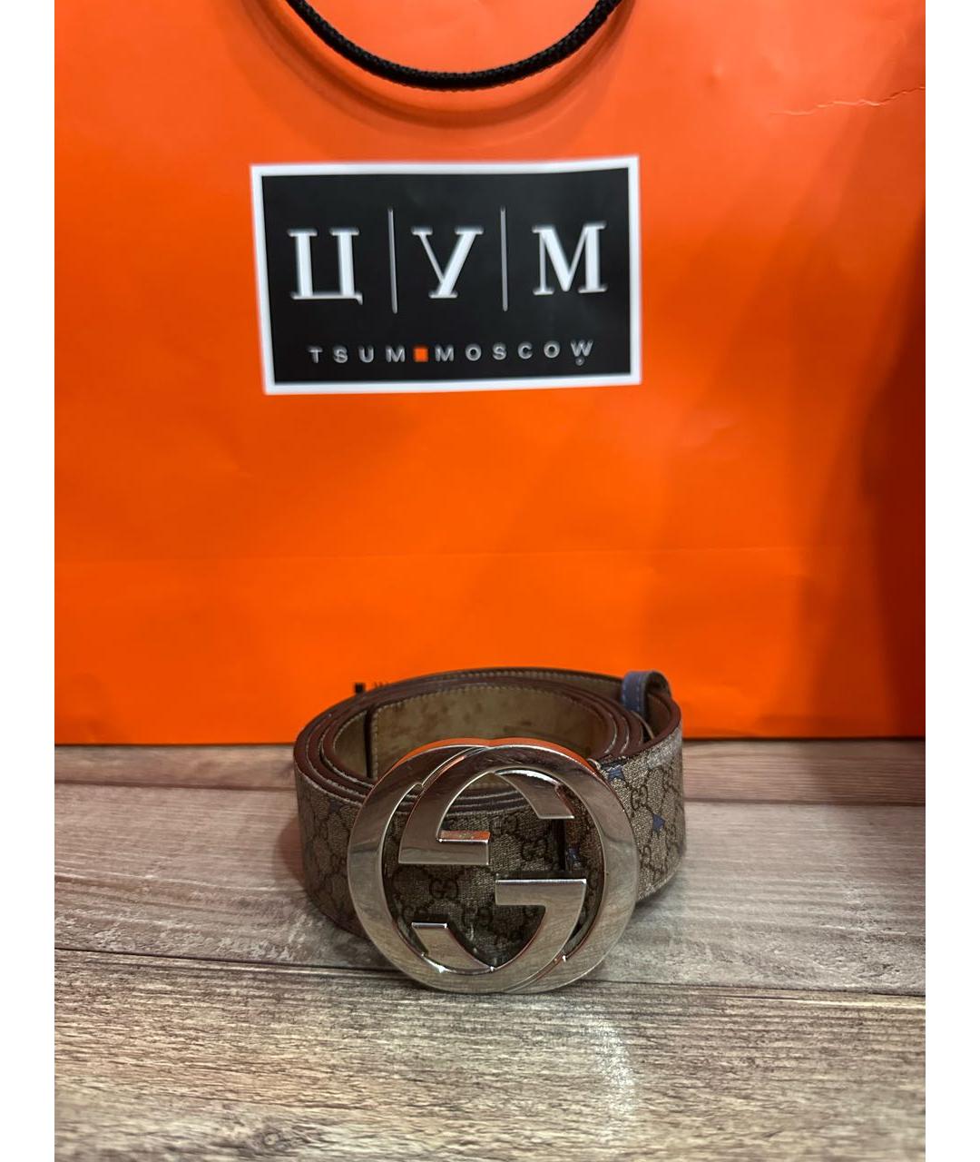 GUCCI Бежевый кожаный ремень, фото 2