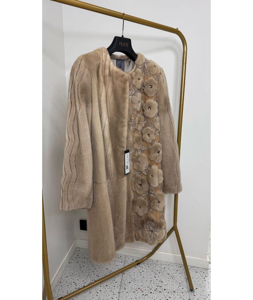 VINICIO PAJARO Бежевая меховая шуба, фото 4