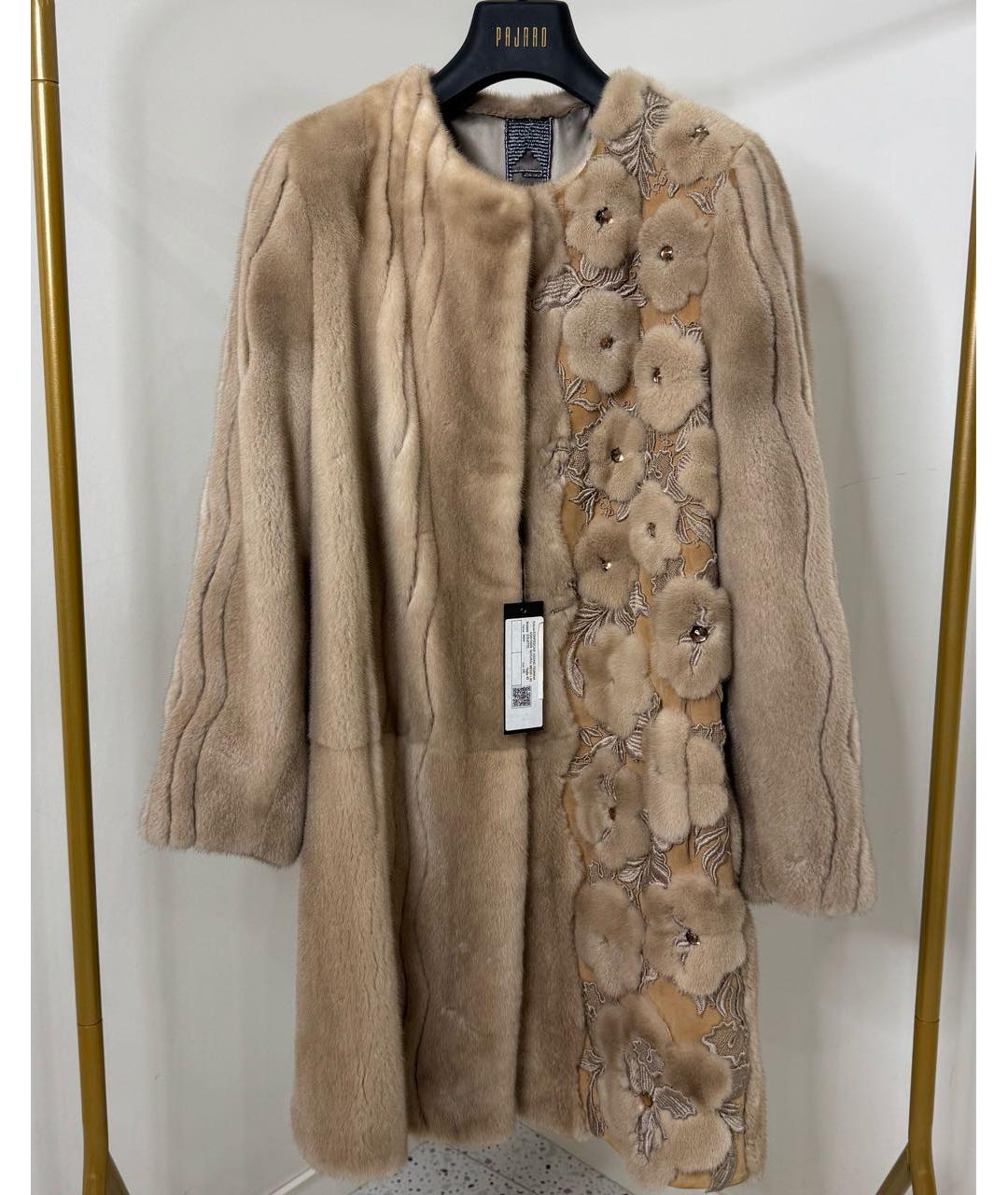 VINICIO PAJARO Бежевая меховая шуба, фото 6