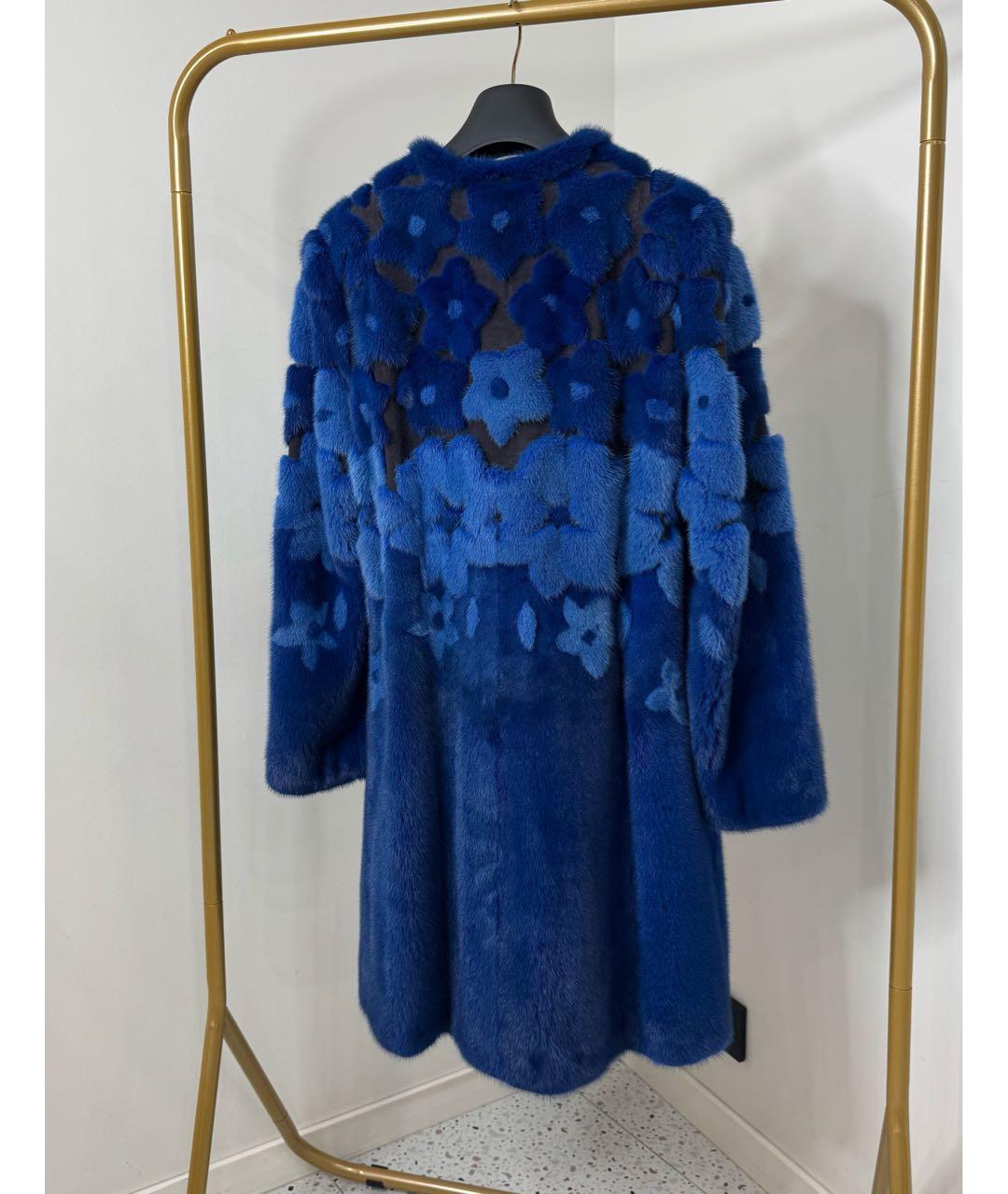 VINICIO PAJARO Синяя меховая шуба, фото 2