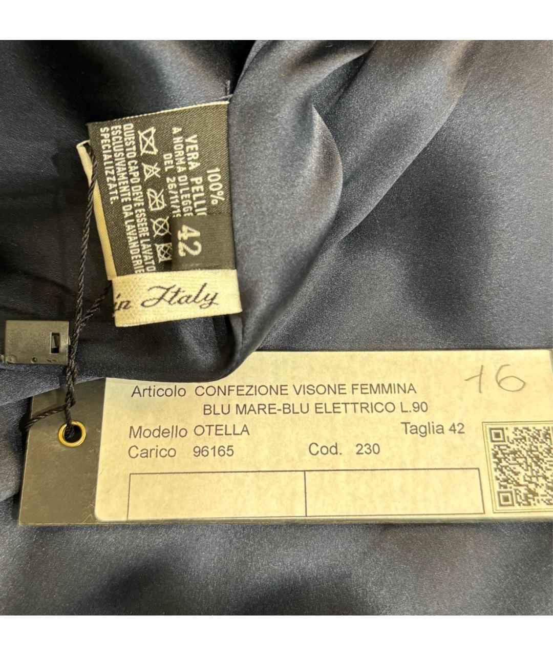 VINICIO PAJARO Синяя меховая шуба, фото 5