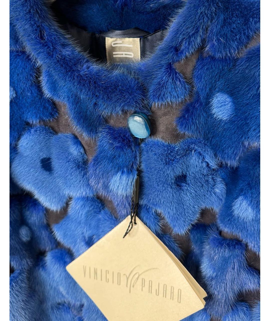 VINICIO PAJARO Синяя меховая шуба, фото 4
