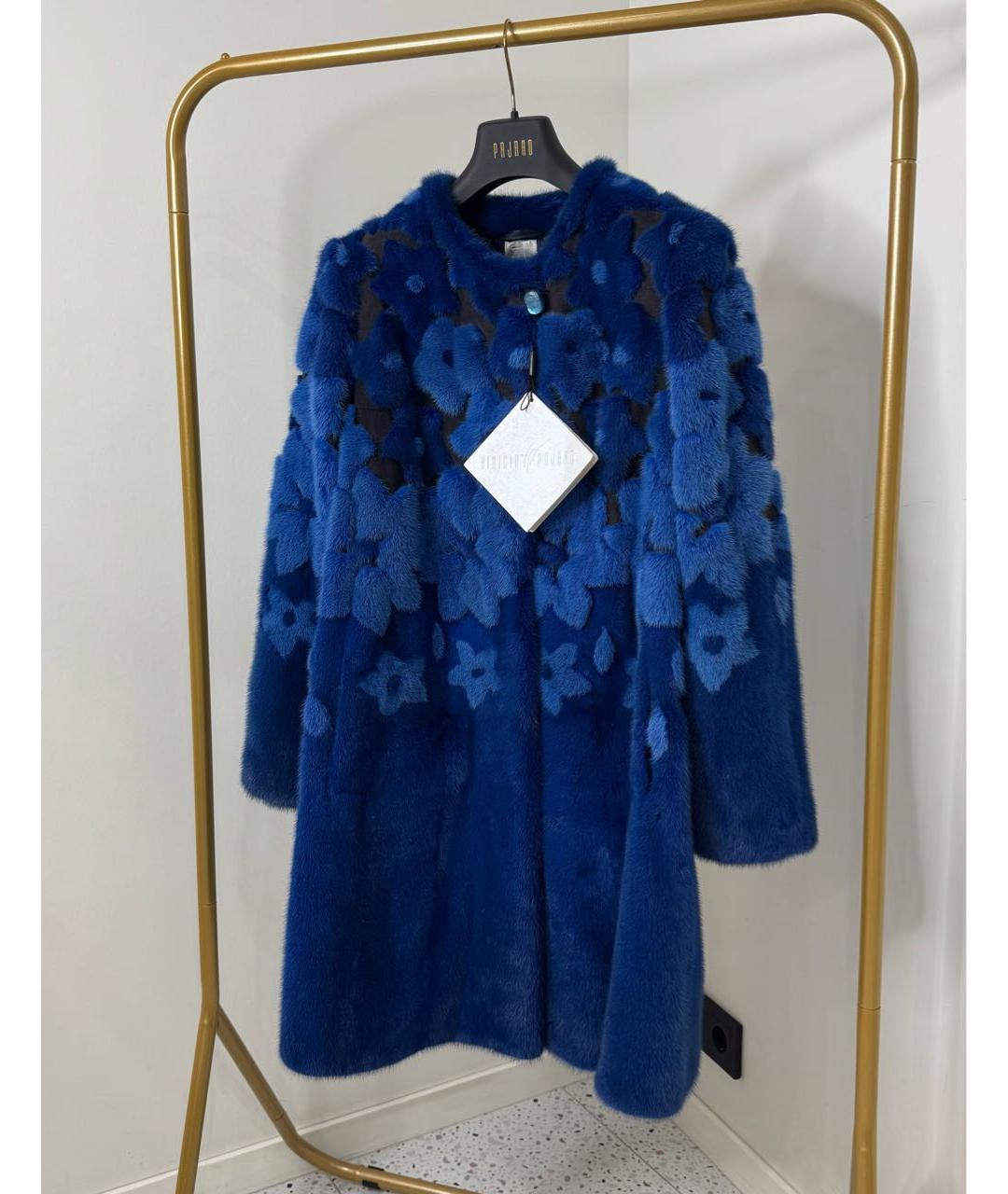 VINICIO PAJARO Синяя меховая шуба, фото 3