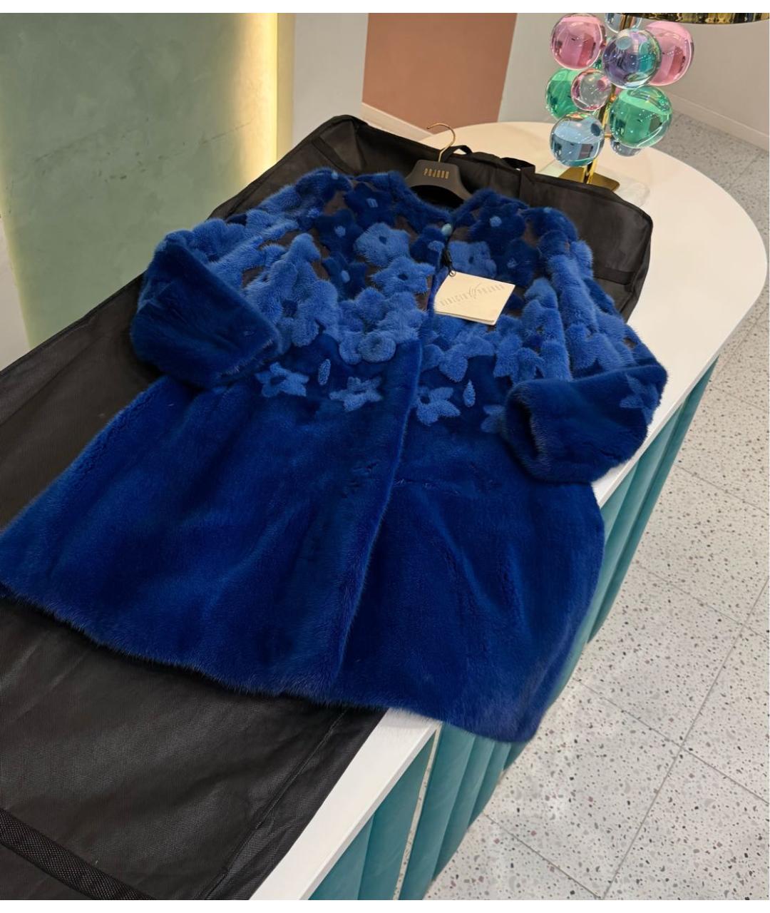 VINICIO PAJARO Синяя меховая шуба, фото 7