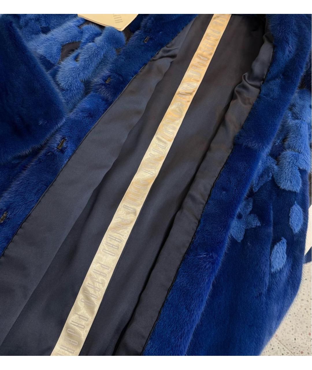 VINICIO PAJARO Синяя меховая шуба, фото 6