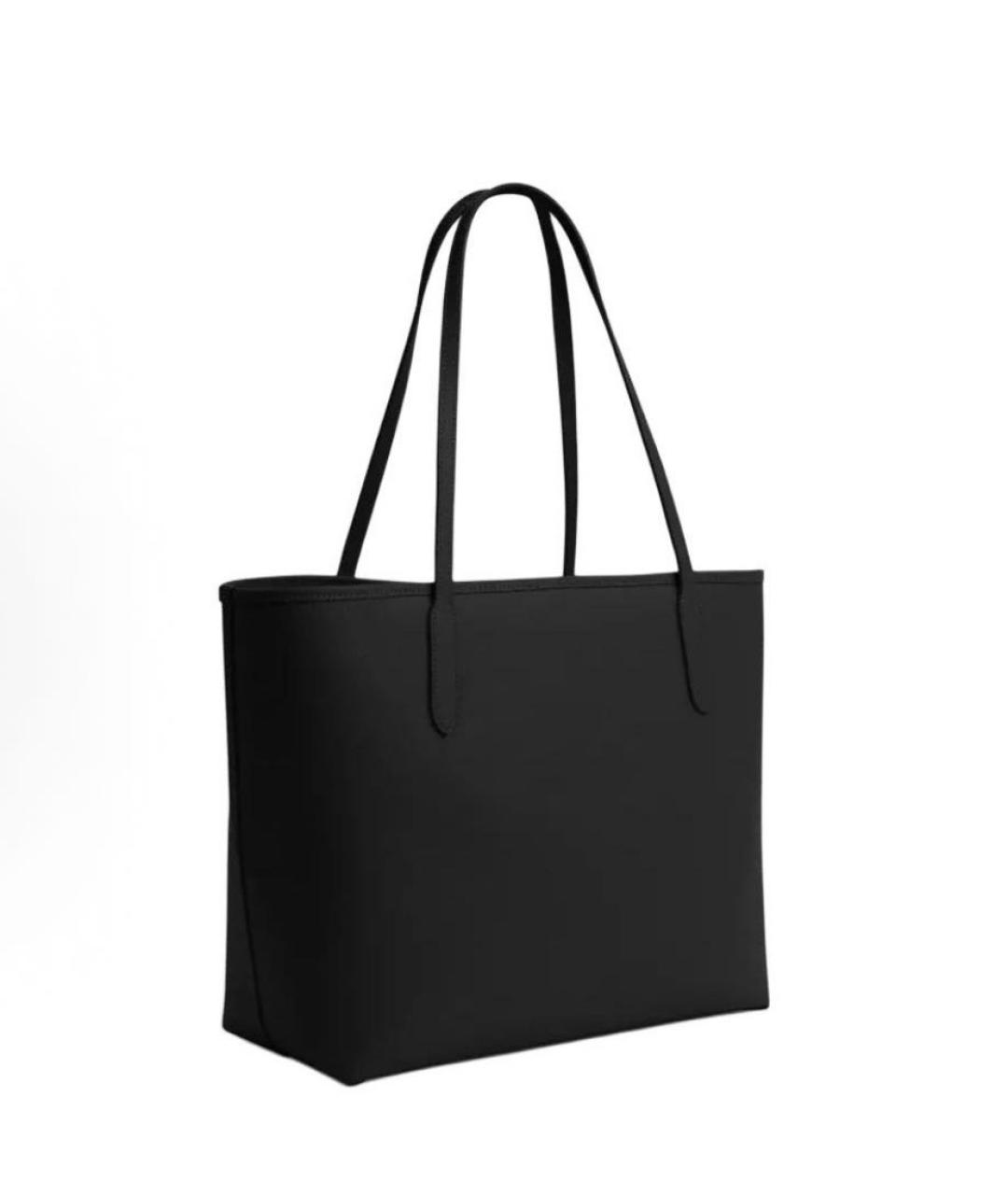 COACH Черная кожаная сумка тоут, фото 2