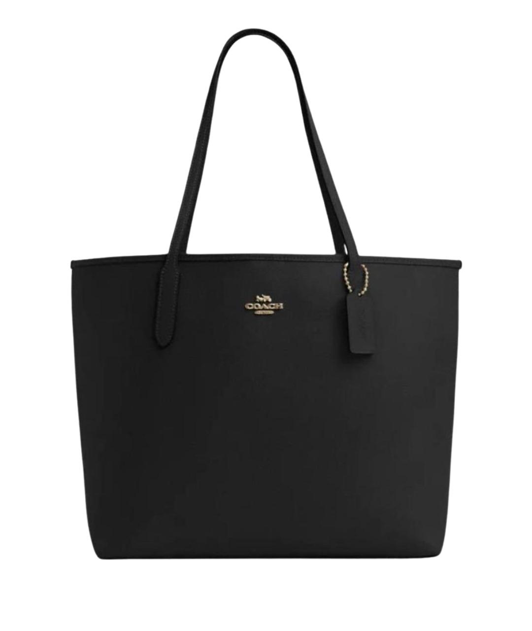 COACH Черная кожаная сумка тоут, фото 1