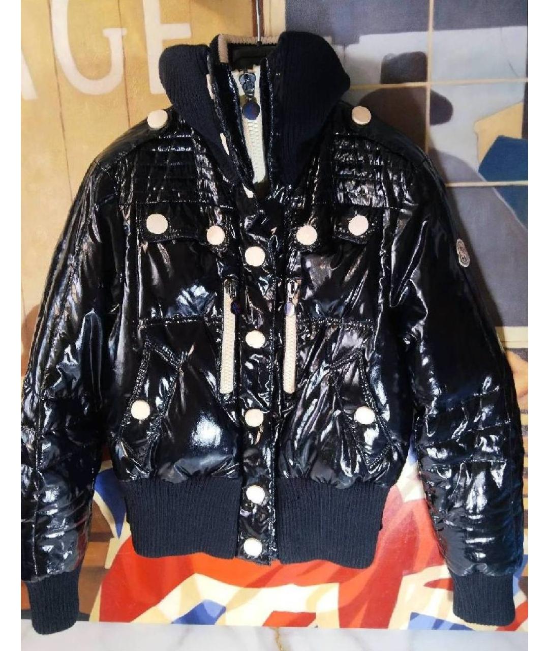 MONCLER Черный шерстяной пуховик, фото 2